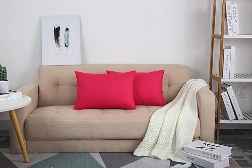 Miniatura 7 de TangDepot - Funda de almohada hecha a mano 100% lona de algodón, Algodón, Rojo sandía