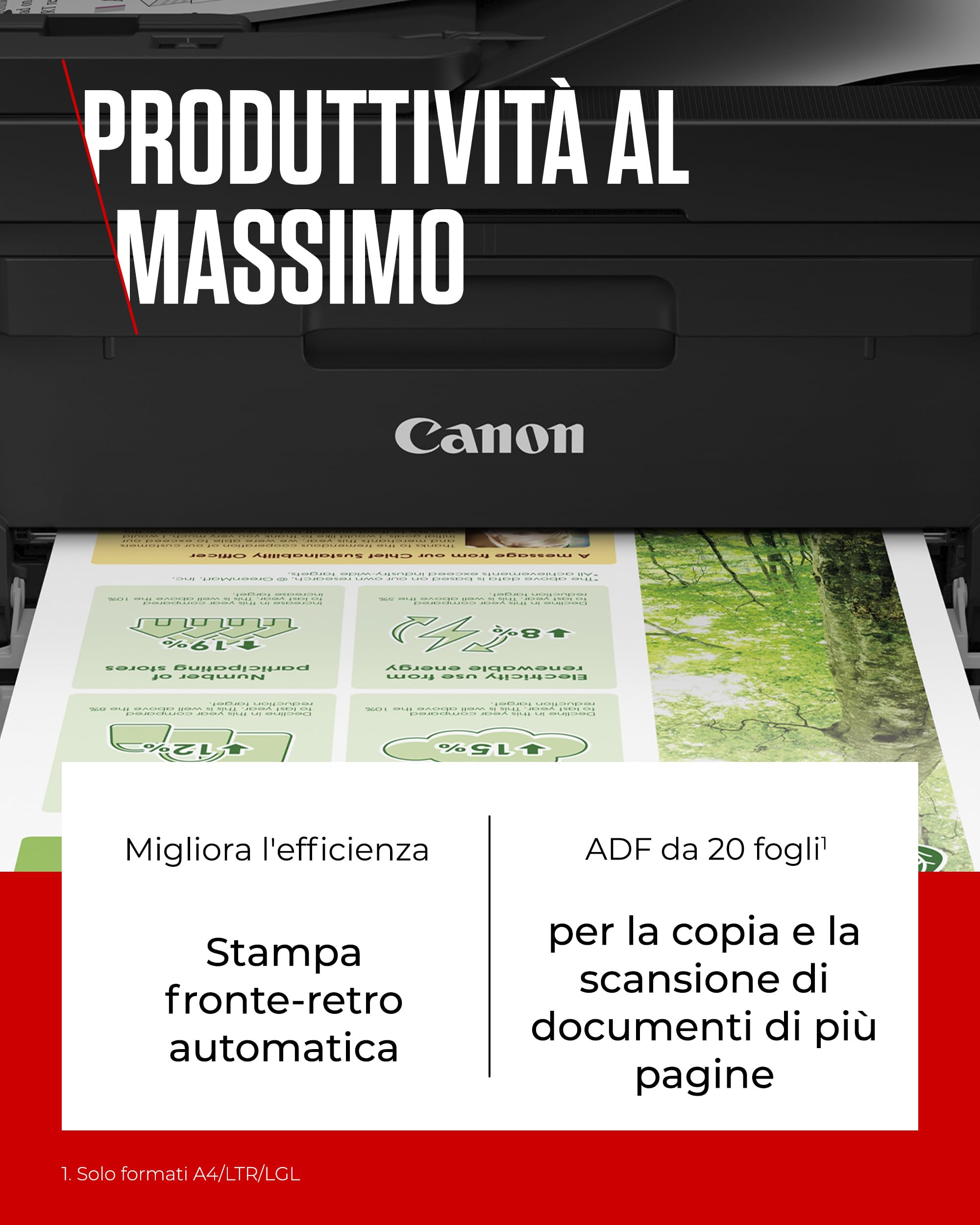 Canon PIXMA TR4750i - Stampante Wireless Multifunzione 4 in 1 - Stampa, Scansione, Copia, Fax - Fronte/Retro, ADF 20 Fogli, Stampa Foto Senza Bordi 4x6, Compatibile con PIXMA Print Plan, Nero