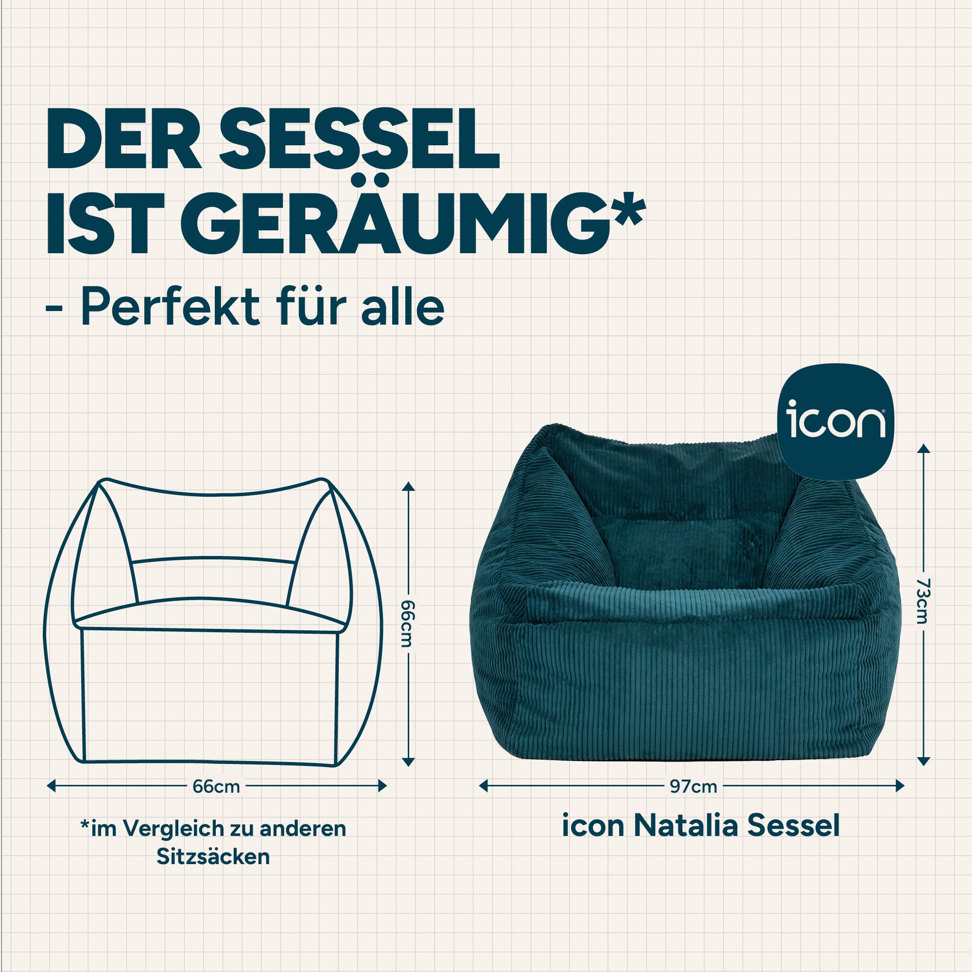 Icon Natalia Sitzsack Sessel und Hocker mit Füllung – Bild 5