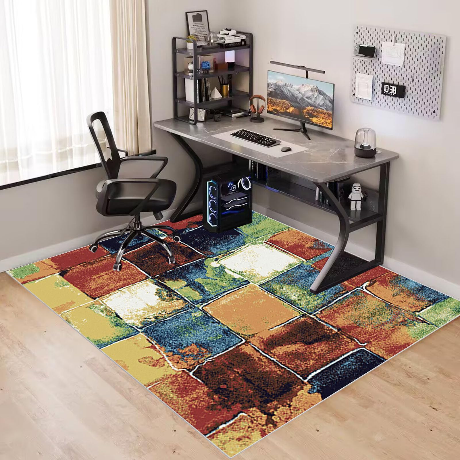 90 x 120 cm Heavy Duty Office Chair Mat for Carpeted Floor Computer Gaming Desk Chair Mat for Carpet Hard Floor Protector Mat for Rolling Chair Carpet Protector Chair Mat Floor Mat for Office Chair - Image 2