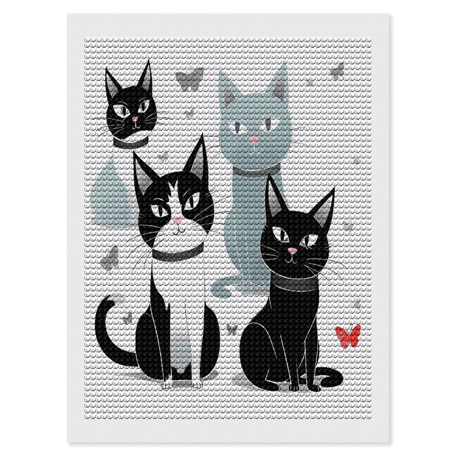 Cuadro de diamantes de gatos para relajarse y decorar el salón 8
