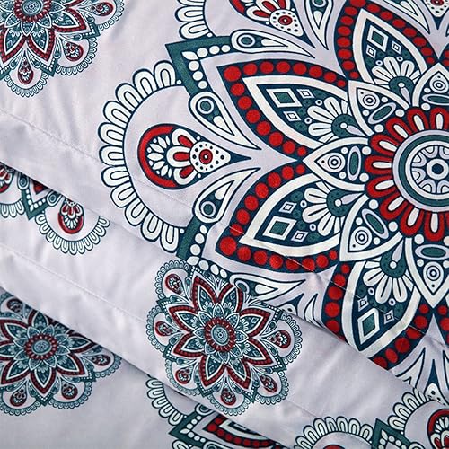 Miniatura 9 de Sviuse Color Clash - Juego de funda de edredón de 3 piezas, tamaño individual, estampado a cuadros con cierre de cremallera, 1 funda de edredón + 2