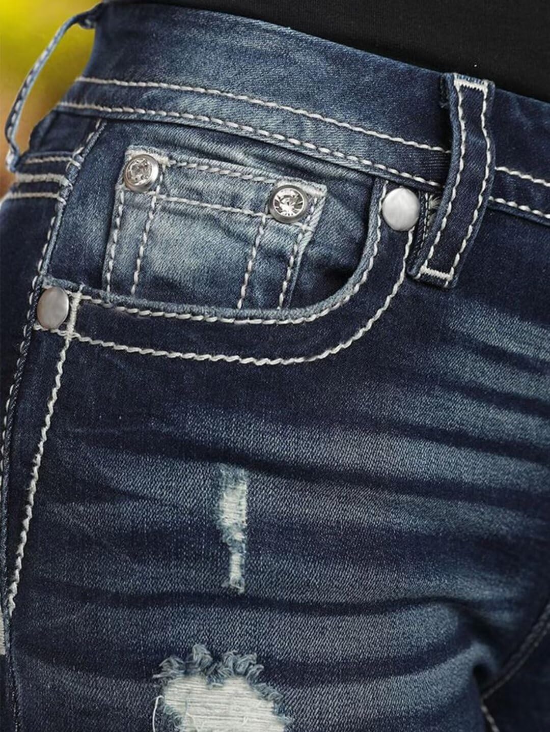 Flamingals Ripped Stretchy Jean Shorts for Women Raw Hem Low Waist Casual Trendy Denim Shorts - Image 5