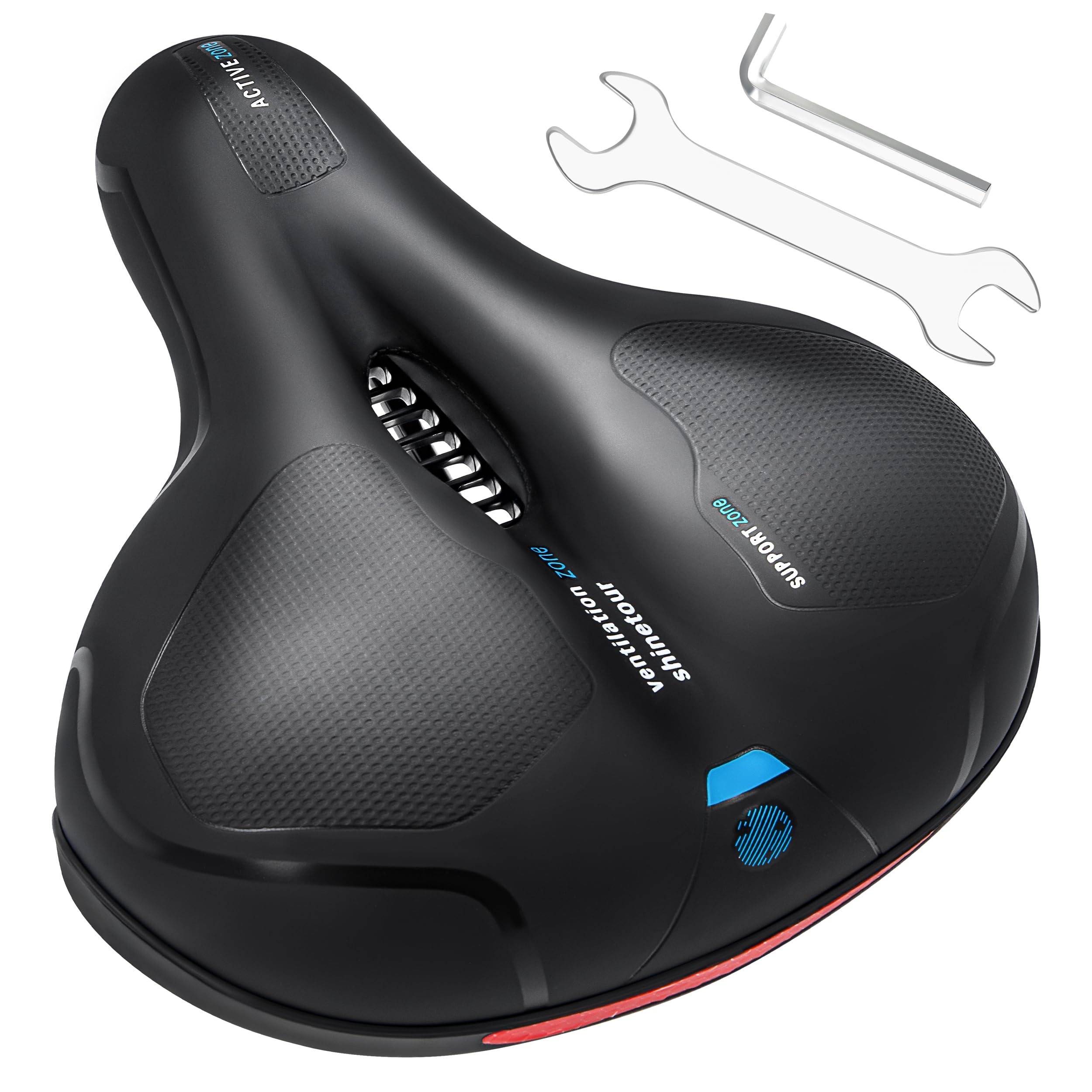 Selle de vélo confort en mousse à mémoire de forme - Noir - Femme/Homme Selle de vélo confort en mousse à mémoire de forme - Noir - Femme/Homme