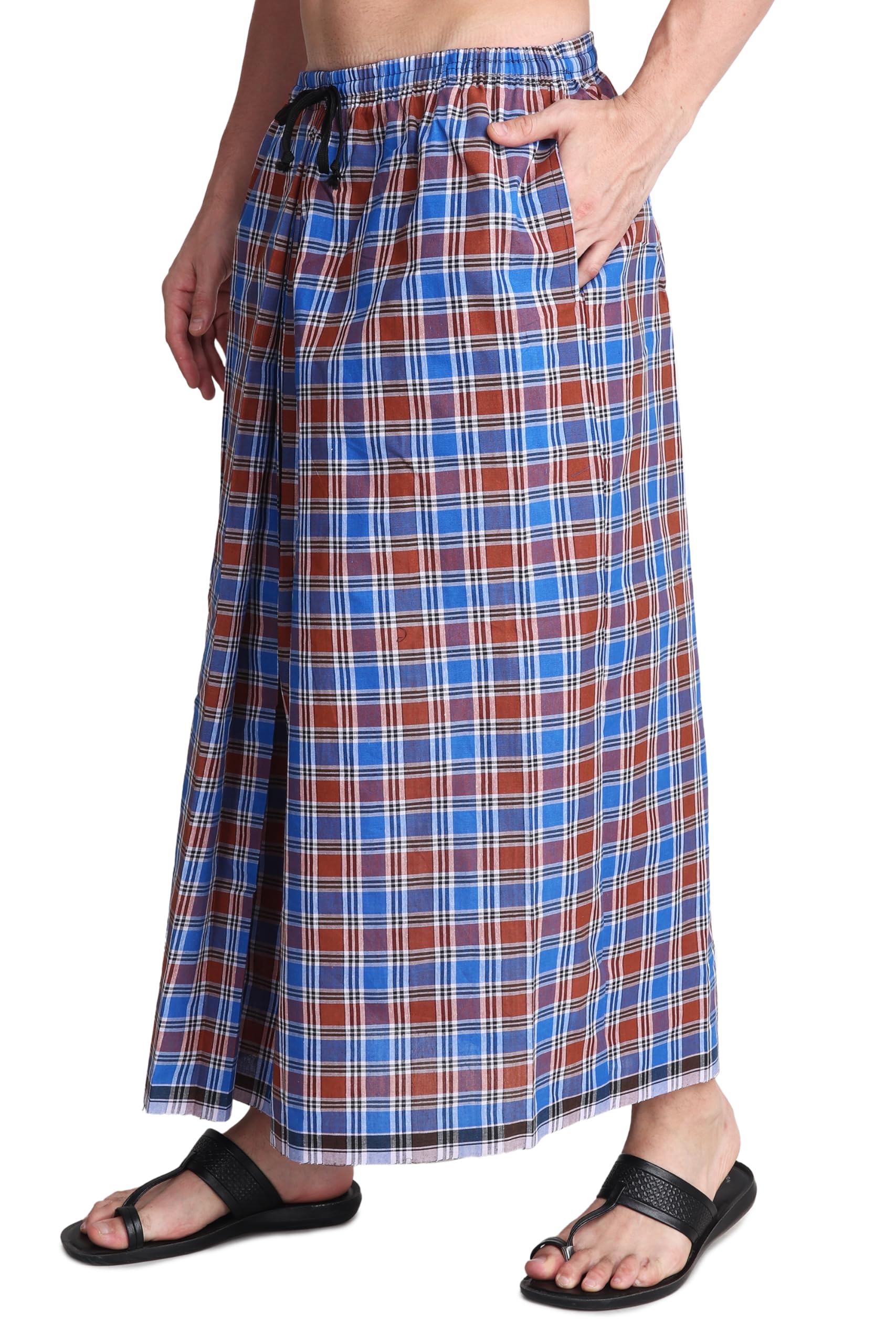 Gowri Tex Elastic Premium Lungi with Dual Packet Pack of 1