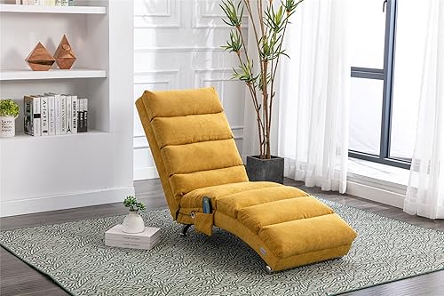 Miniatura 2 de Chaise Lounge de lino para interiores con función de masaje eléctrico, moderna silla reclinable para oficina, sala de estar o dormitorio (lino Lino