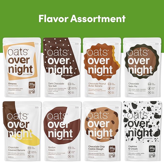 Oats Overnight Chocolate Variety Pack - Avena Sin Gluten - 8 Unidades miniatura 6