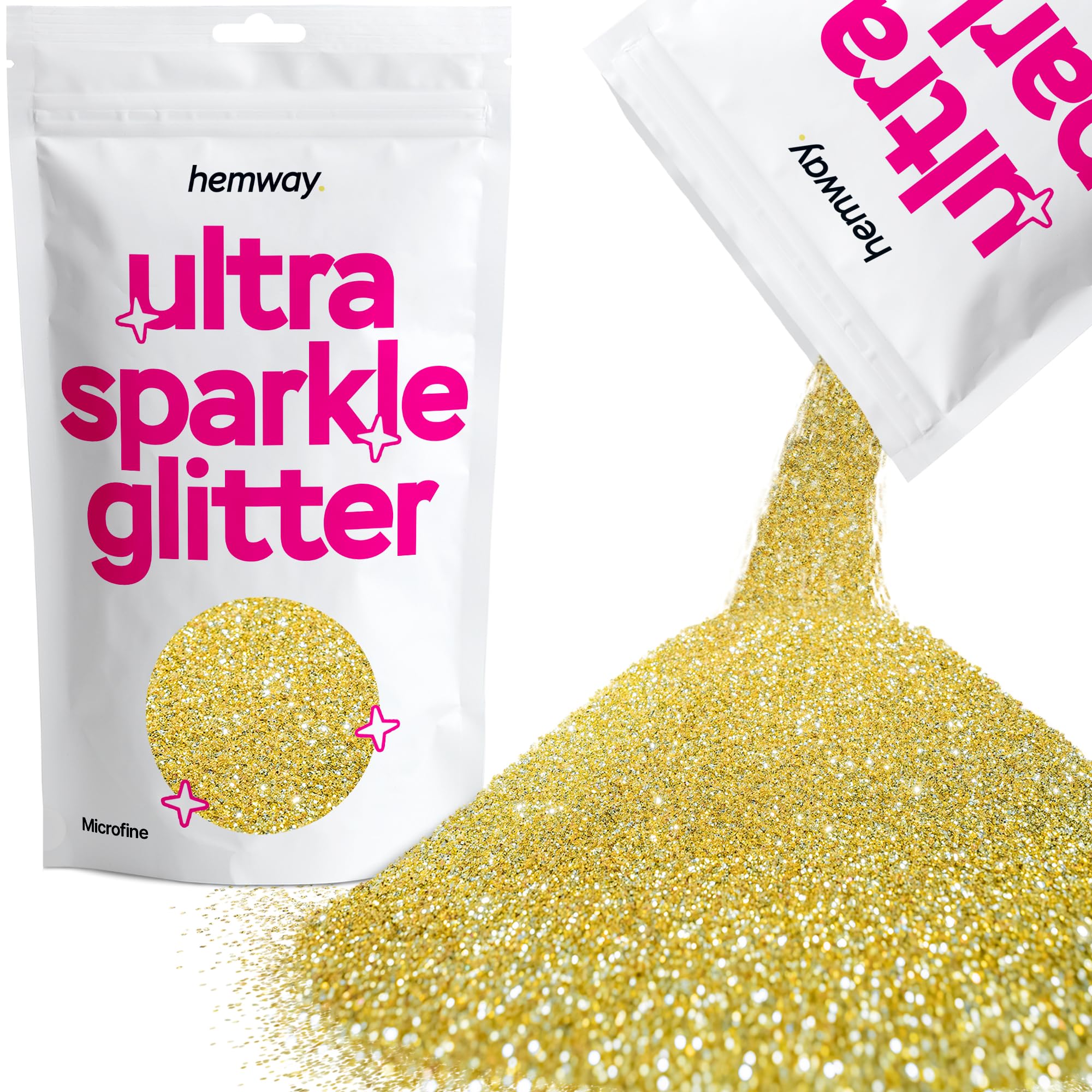 Hemway Ultra Sparkle Glitter Baby Pink Iridescent 100g Fine | Glitter for Arts & Craft, Makeup, Nail Art, Crafting, Card Making, Sparkle Decoration — view 32