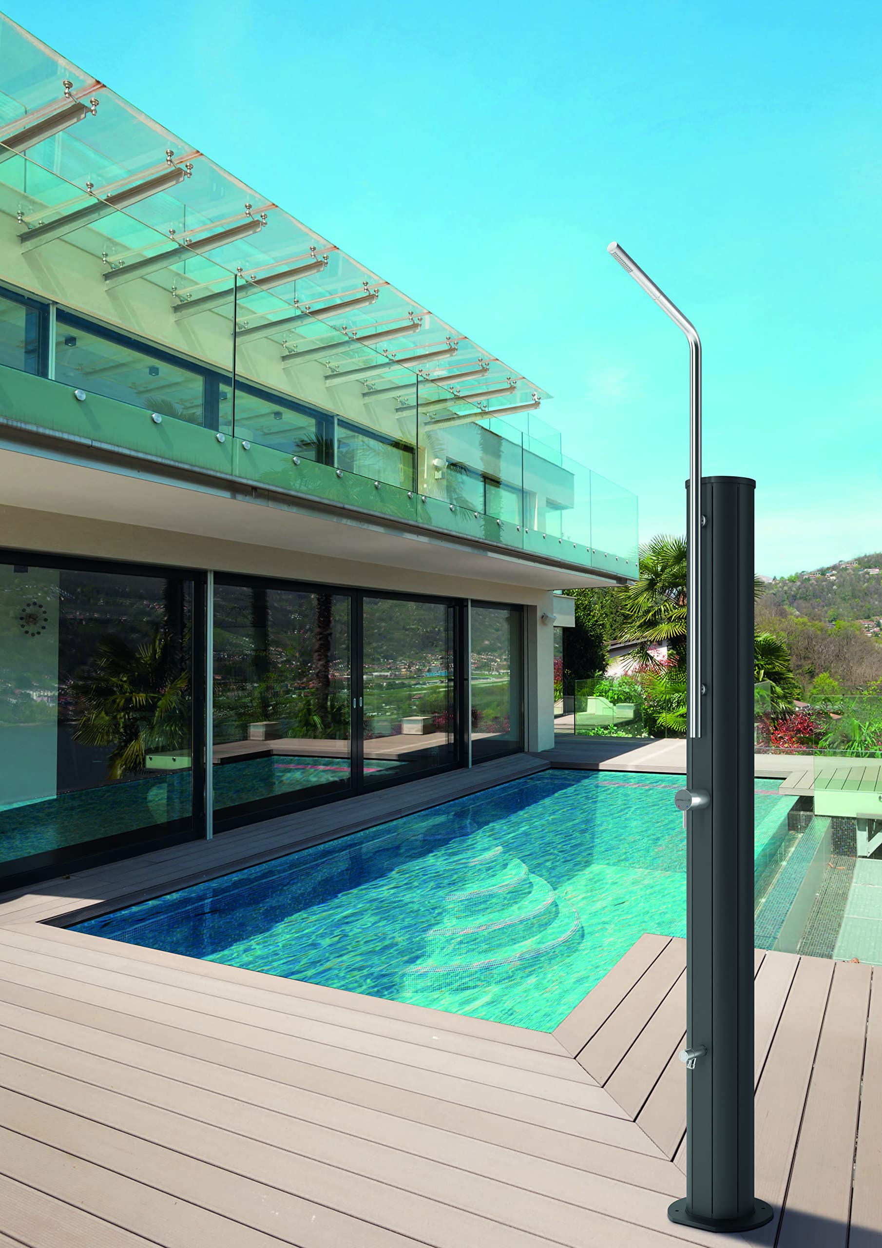 Gre SS30S Spring Doccia Solare 30 L Alluminio monocomando soffione Giardino