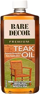 Bare Decor Premium Golden Teak Oil for Home and Marine Use, 16oz