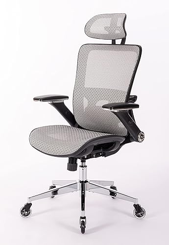 Miniatura 3 de Silla de oficina ergonómica de malla, silla de juegos, silla de escritorio ajustable con reposabrazos y reposacabezas abatibles 4D, soporte lumbar