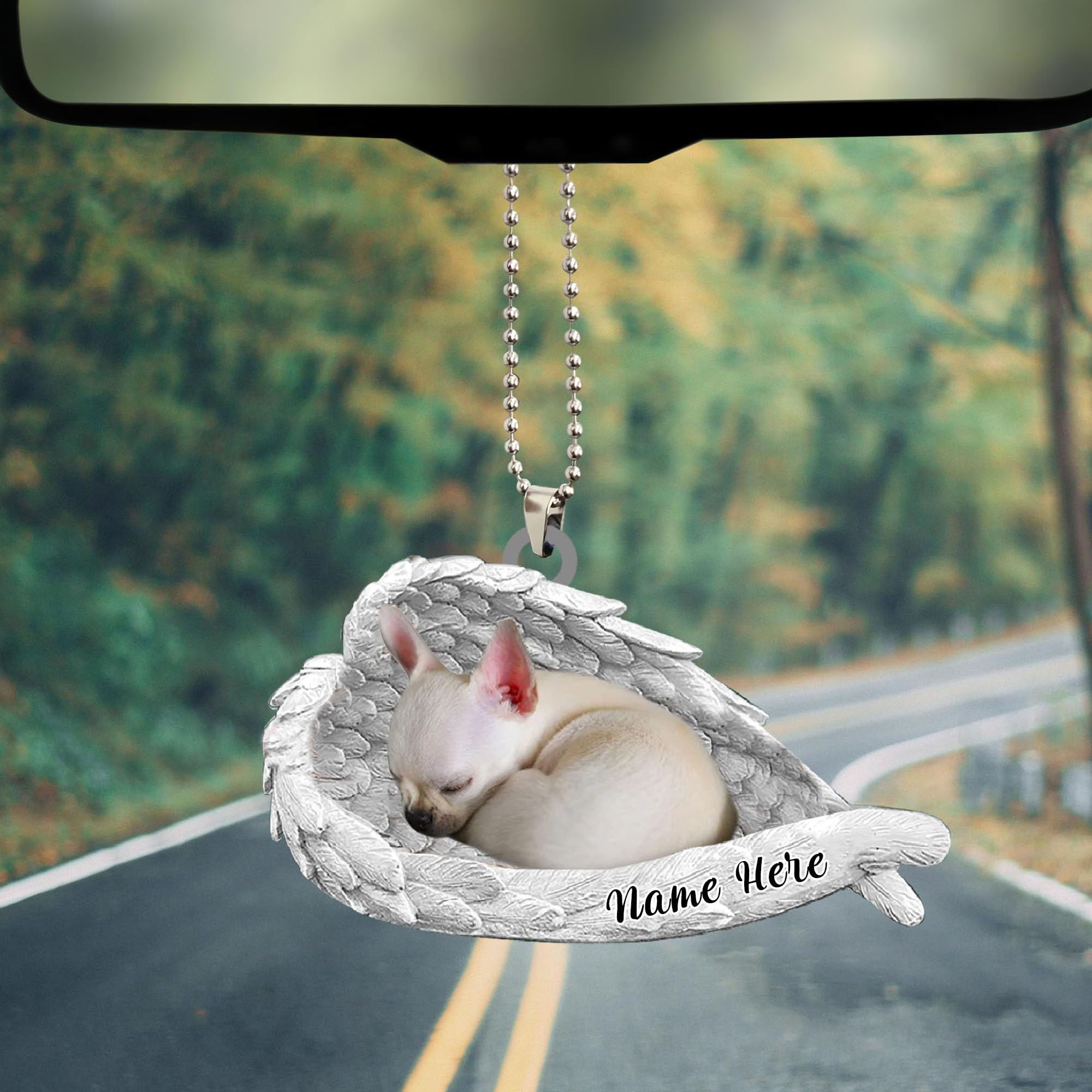 Colgante De Perro Durmiendo Con Alas De Ángel - Acrílico, 10x7 Cm, Decoración Para Pared, Papelería O Llavero