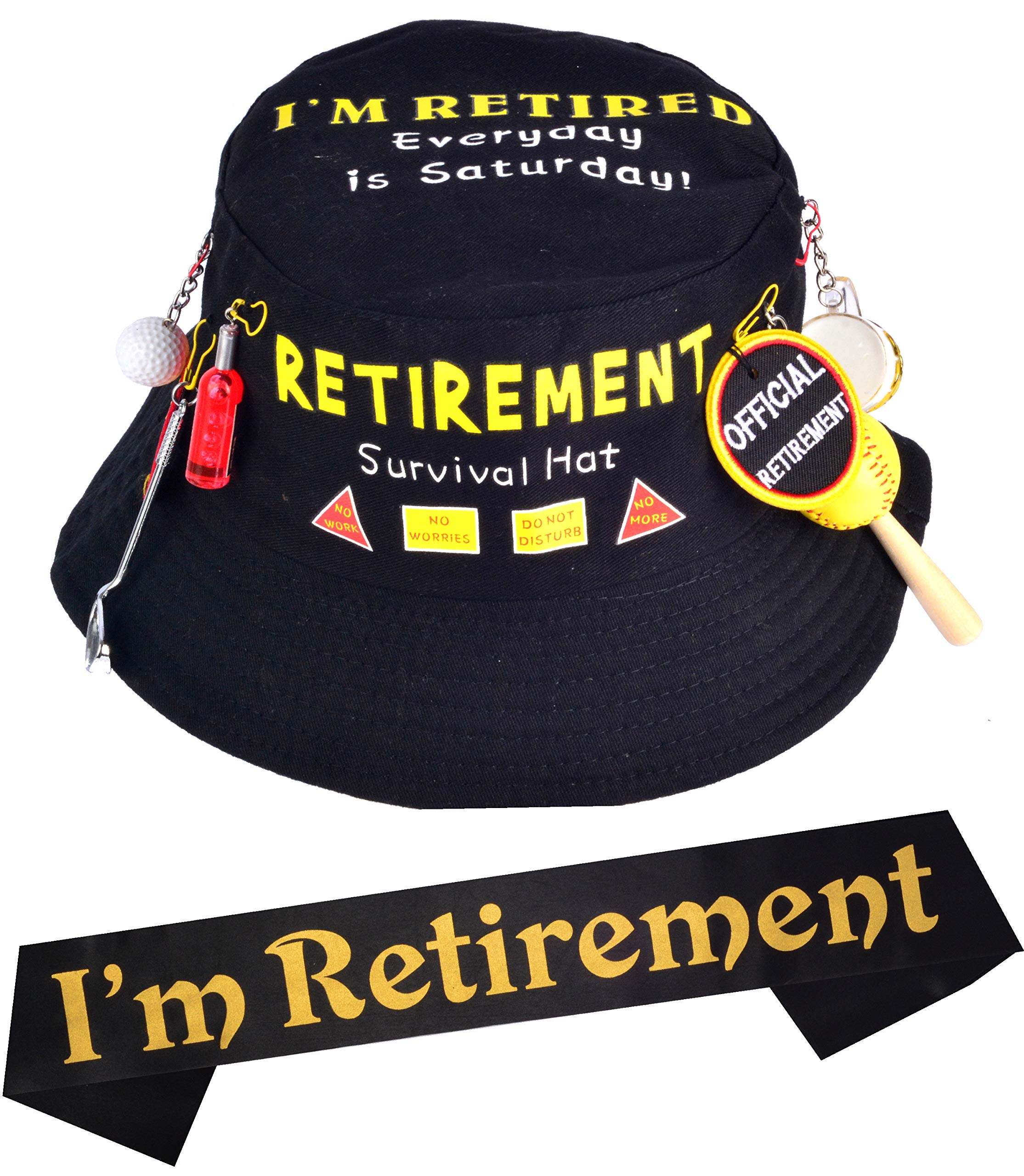 Buy Retirement Party Survival Hat, Officially Retired Sash and Hat