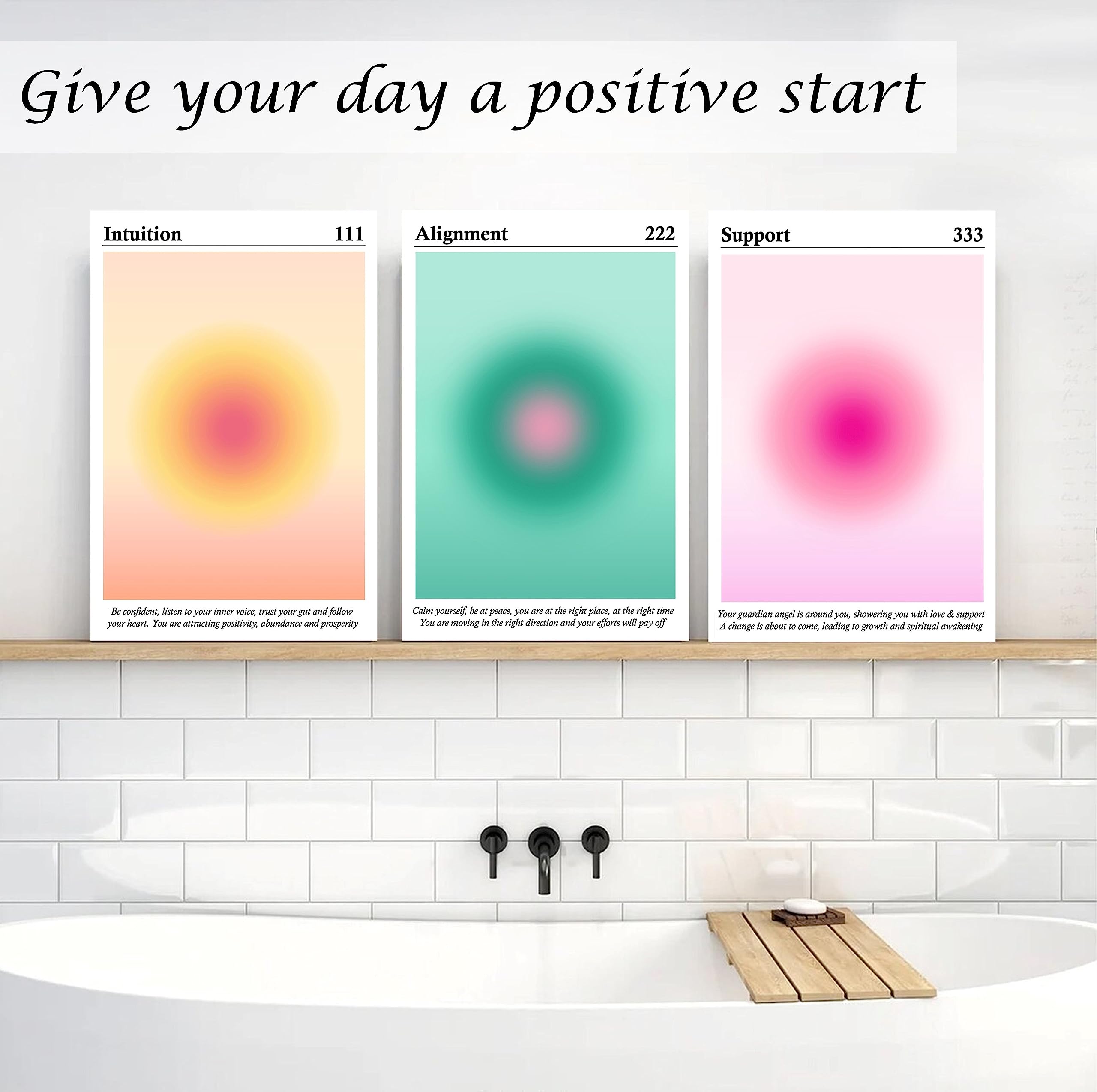 スピリチュアルな抽象画、額縁無し３枚組 スピリチュアルな抽象画、額縁無し3枚組 抽象的なブルーの