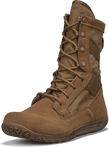 Tactical Research Mini-Mil TR105 - Botas tácticas de 8 pulgadas para hombre, diseño minimalista para ejércitofuerza aérea OCP ACU Coyote marrón con