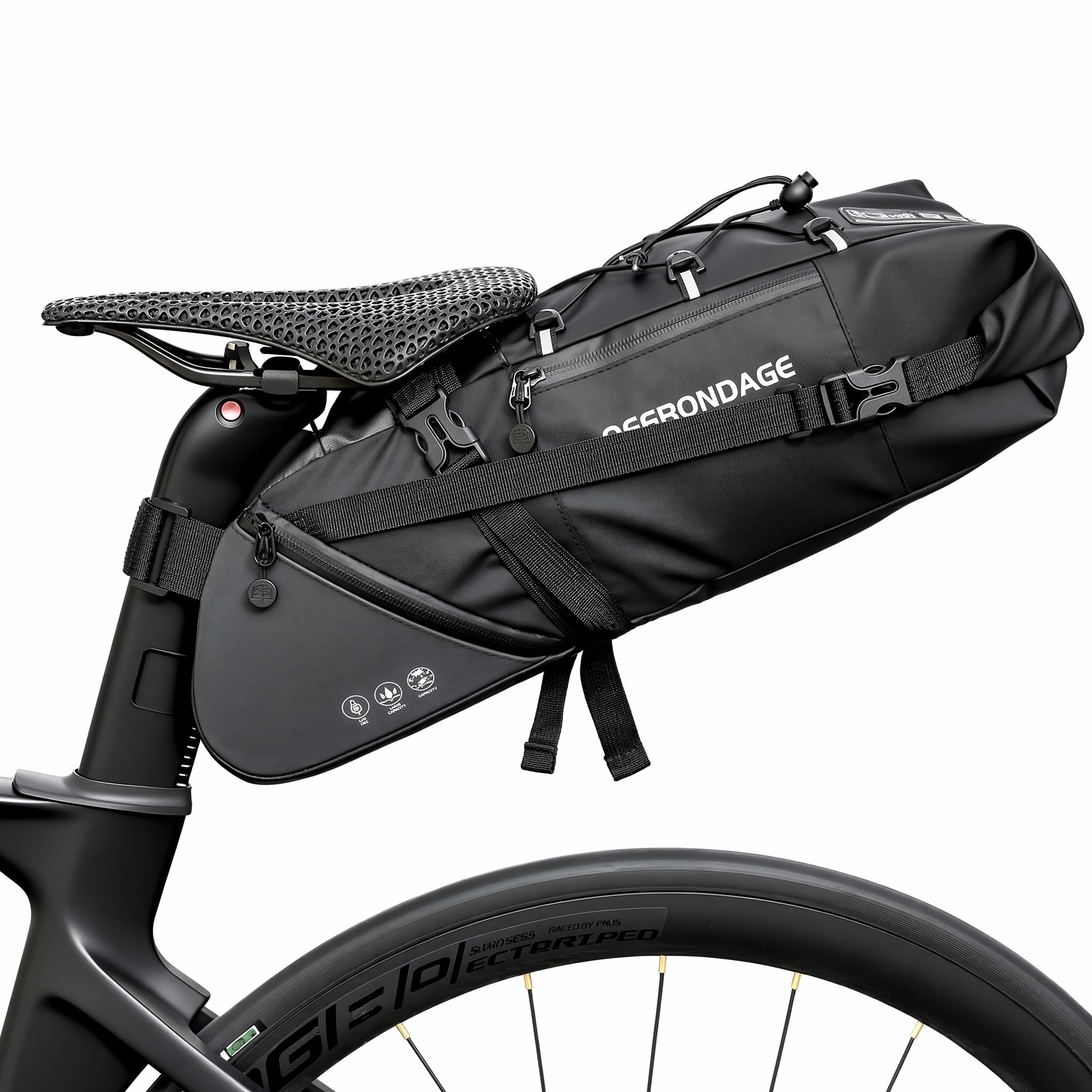 Voxlara 12 L Borsa da Sella per Bicicletta, 100% Impermeabile | Borsa Sottosella Borse Bici per Bici da Corsa e MTB Riflettent Portaoggetti da Sella Leggero Per Ciclismo Bike Bag
