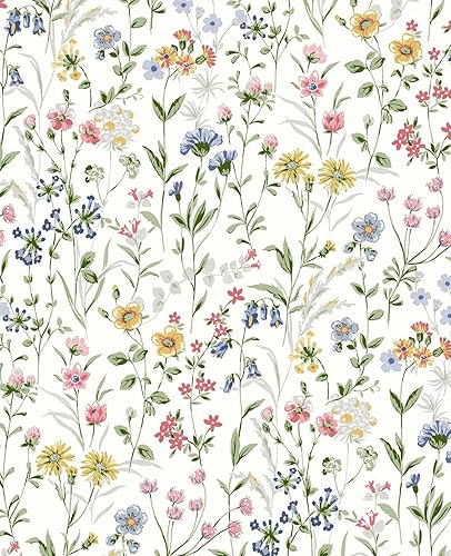 NextWall Wildflowers Floral Prepasted Wallpaper (Multicolored)