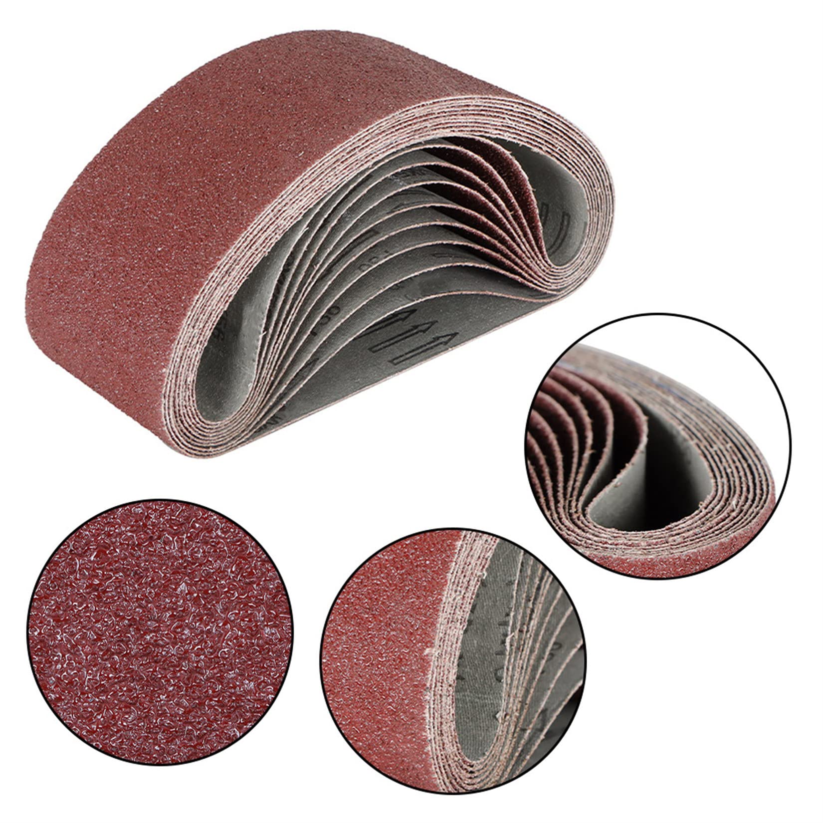 findmall 10 correas de lijado de óxido de aluminio de 4 x 24 pulgadas, bandas de lija de grano 36 aptas para pulir metal