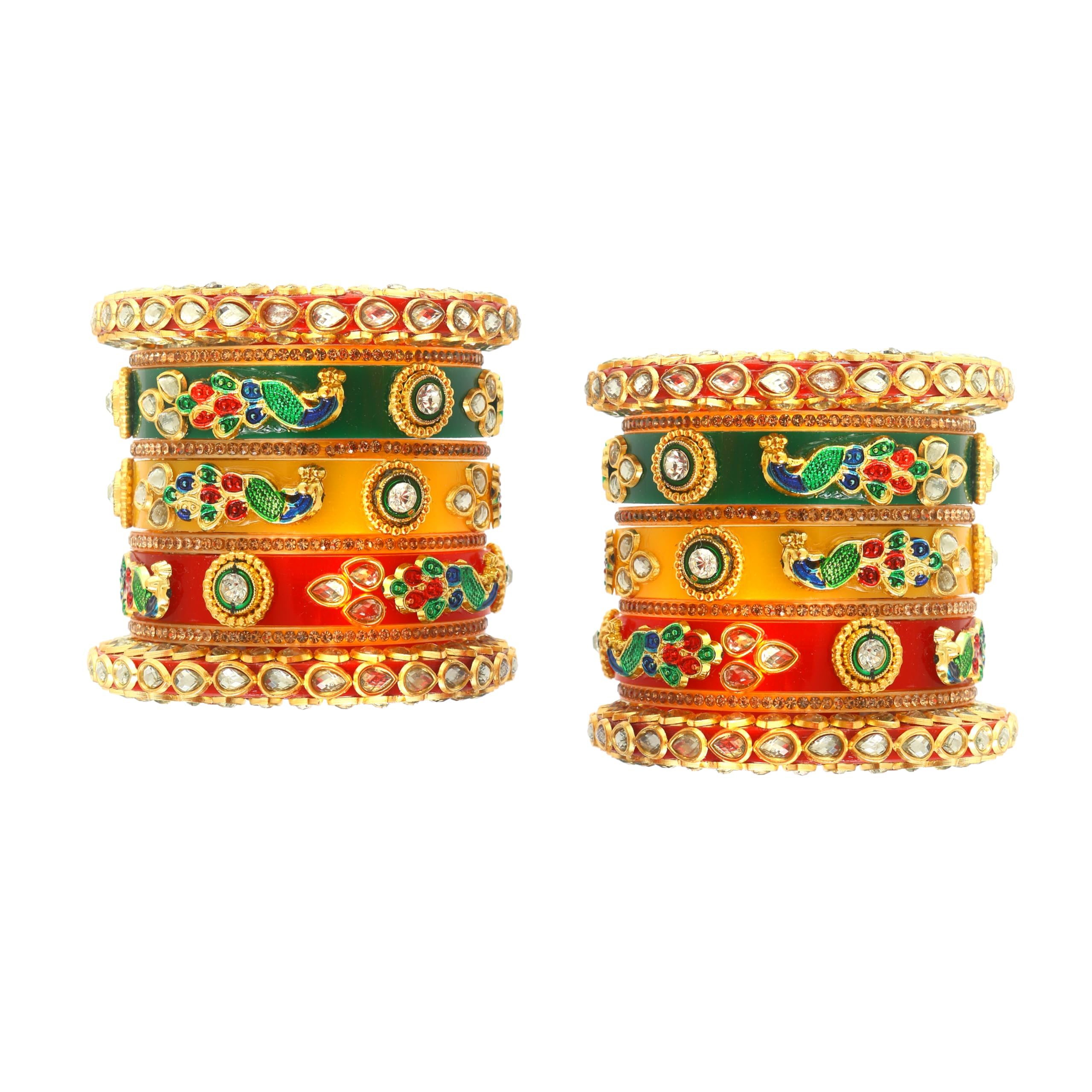MM Product Suhag/Rajasthani/Rajwadi Chura Bridal Muticolour Chuda for Women & Girls Acrylic Chuda Bangle Set Beaded Stone Work Handcrafted Bridal Chuda (B0D55CDJV8) Amazon Price History, Amazon Price Tracker