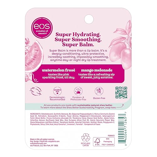 Miniatura 7 de Paquete de eos 24H Moisture Super Balm- Leche de coco y manzana con miel + sandía rosada y melonada de mango