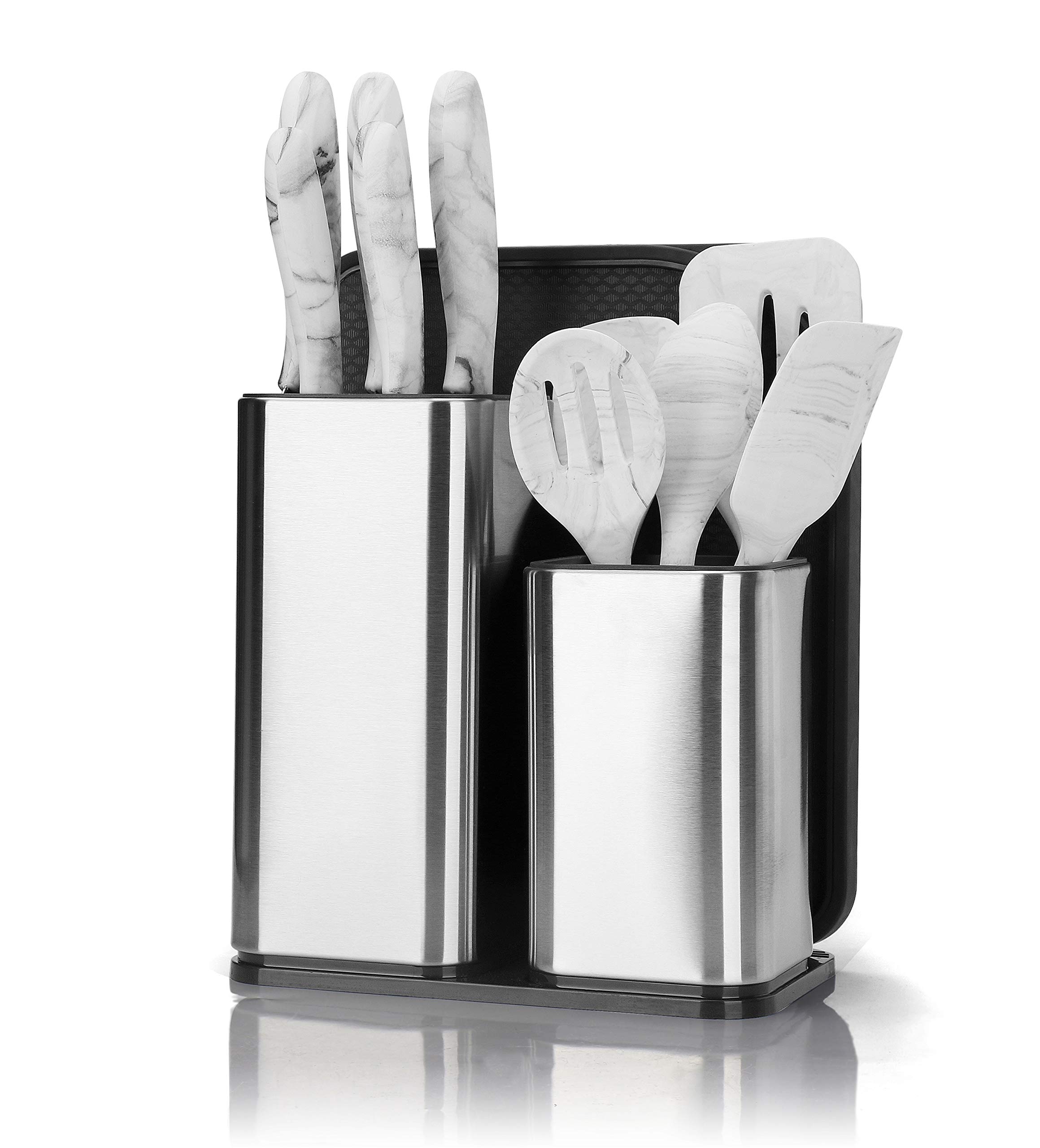12-Piece Nonstick Marble Finish Utensil/Knife Set Holder
