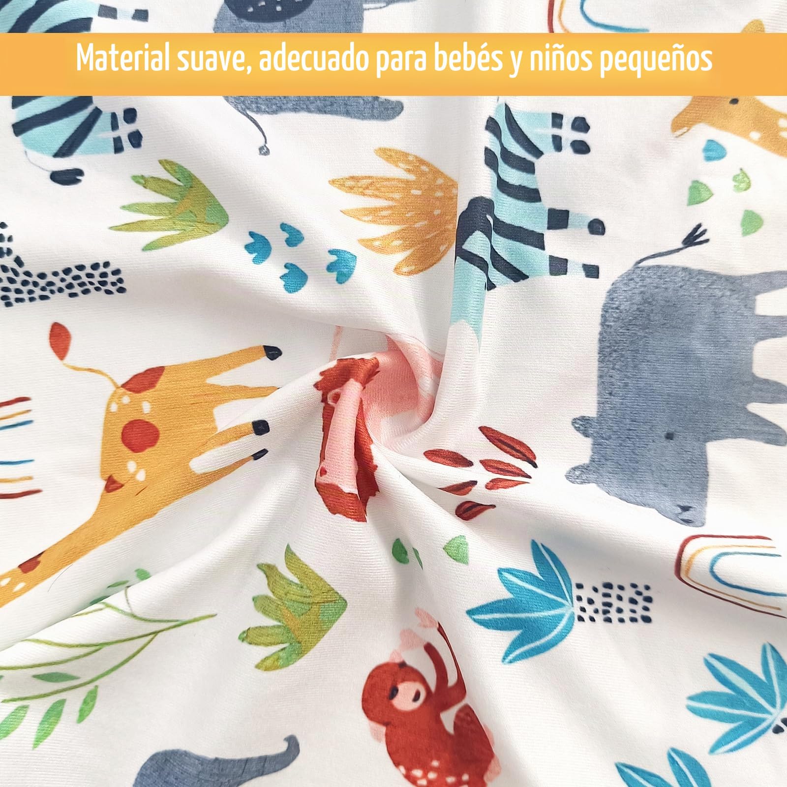Winmany Paquete de 2 Fundas Almohada Lactancia para bebé recién Nacido en Forma U Lactancia Materna Funda cojín elástica reemplazable con bosques y Flores 22.5 x 18 Pulgadas (Abeja + Animales)