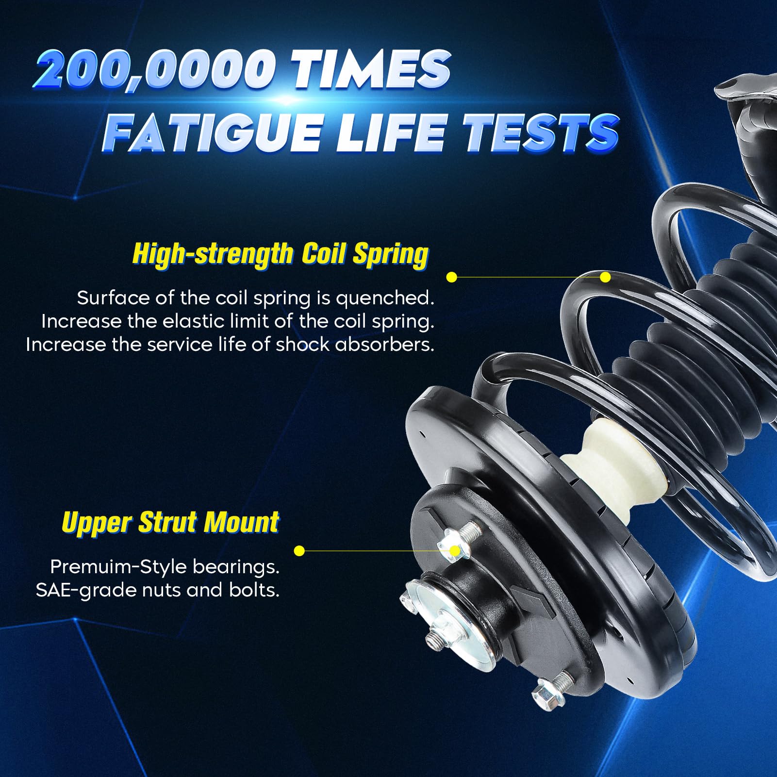Amazon.com: Front Strut Shock Assembly w/Coil Spring for