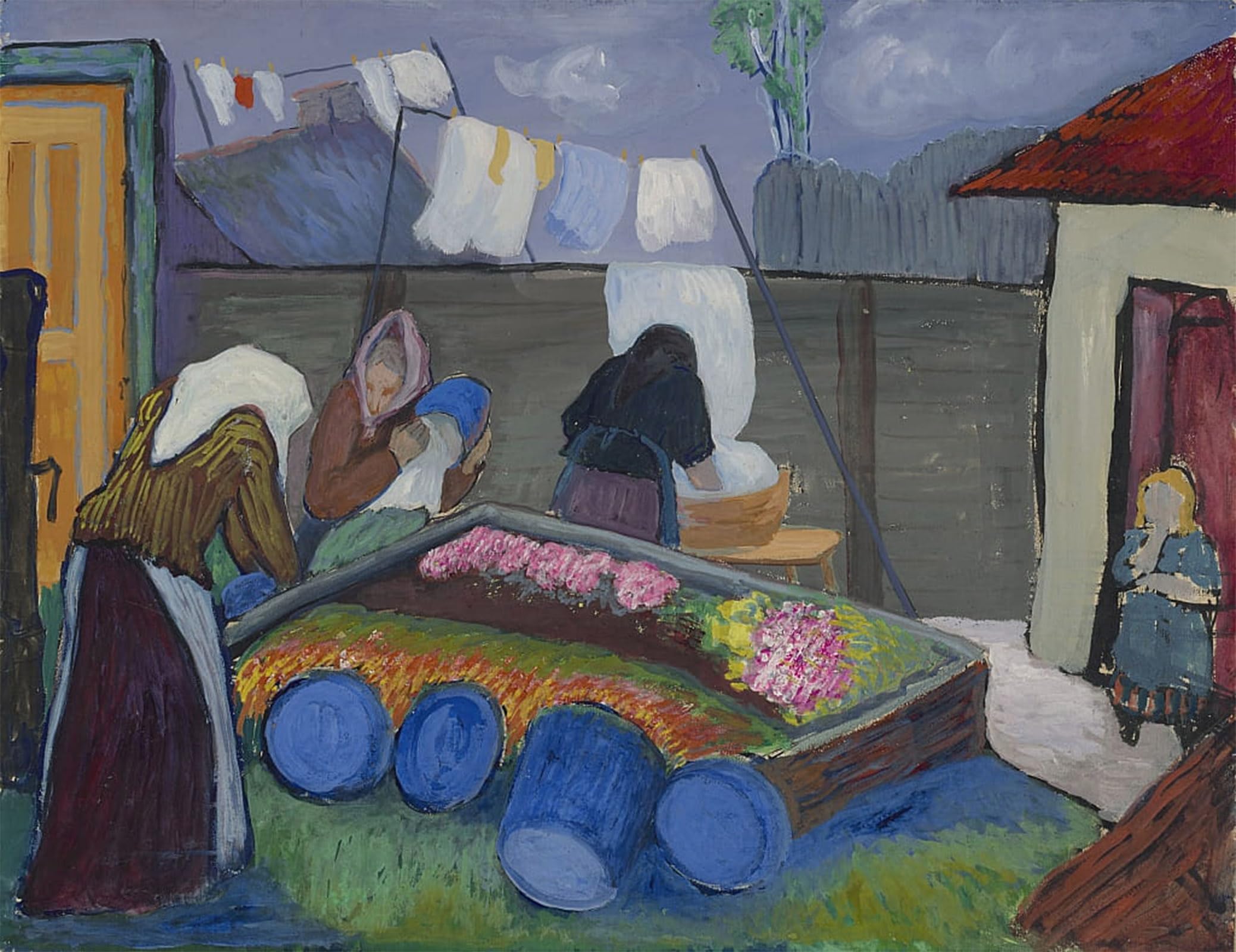 Cuadro de lienzo de Lavanderas de Marianne Werefkin decorativo de 60x90cm 5