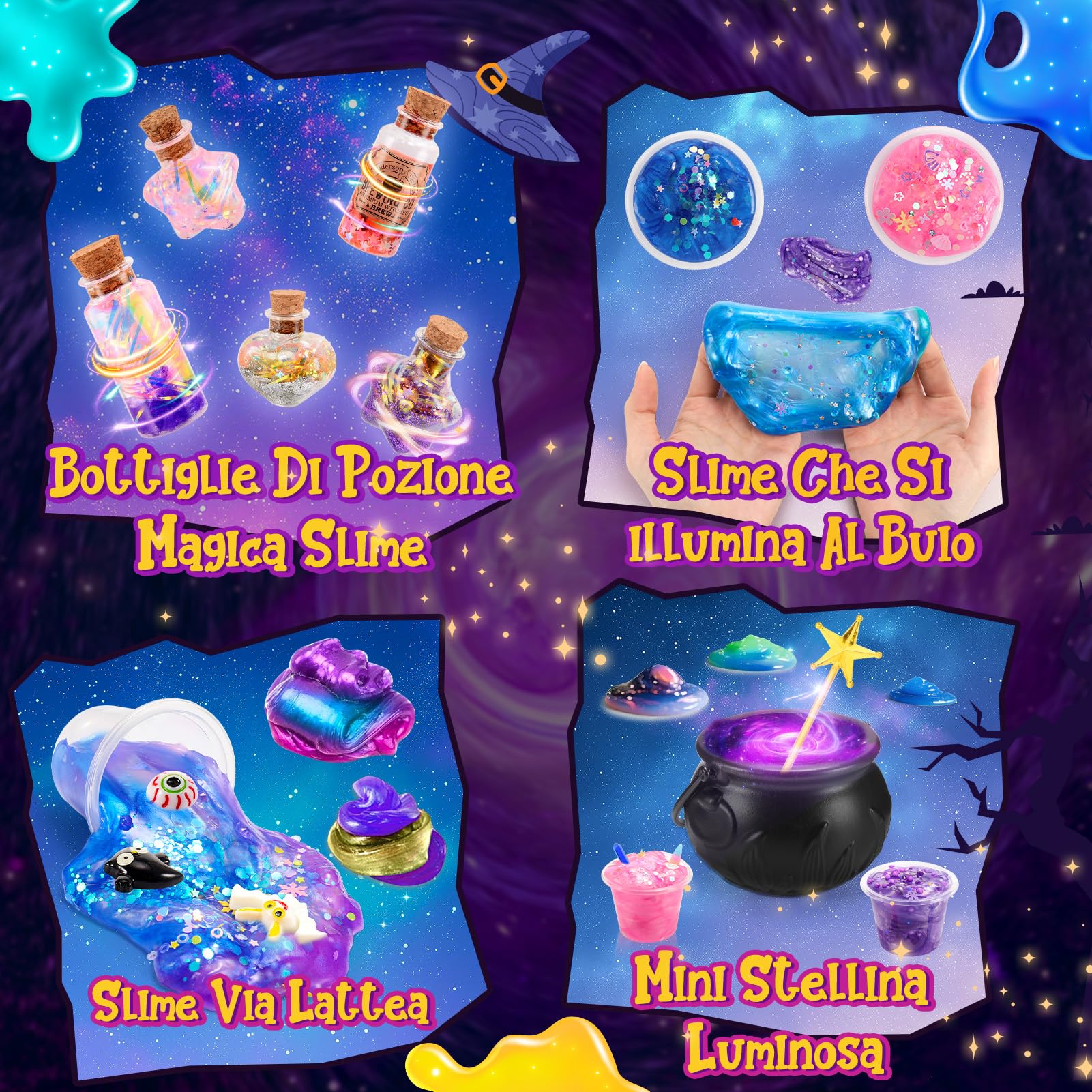 Hapikids Slime Kit Lavoretti Creativi per Bambini, Giochi Bambina 6 7 8 9 10 11 12 Anni Femmina Slime per Bambini Regalo Bimba 6-12 Anni Galaxy Slime Fluffy Pozioni Magiche Bambina Giocattoli
