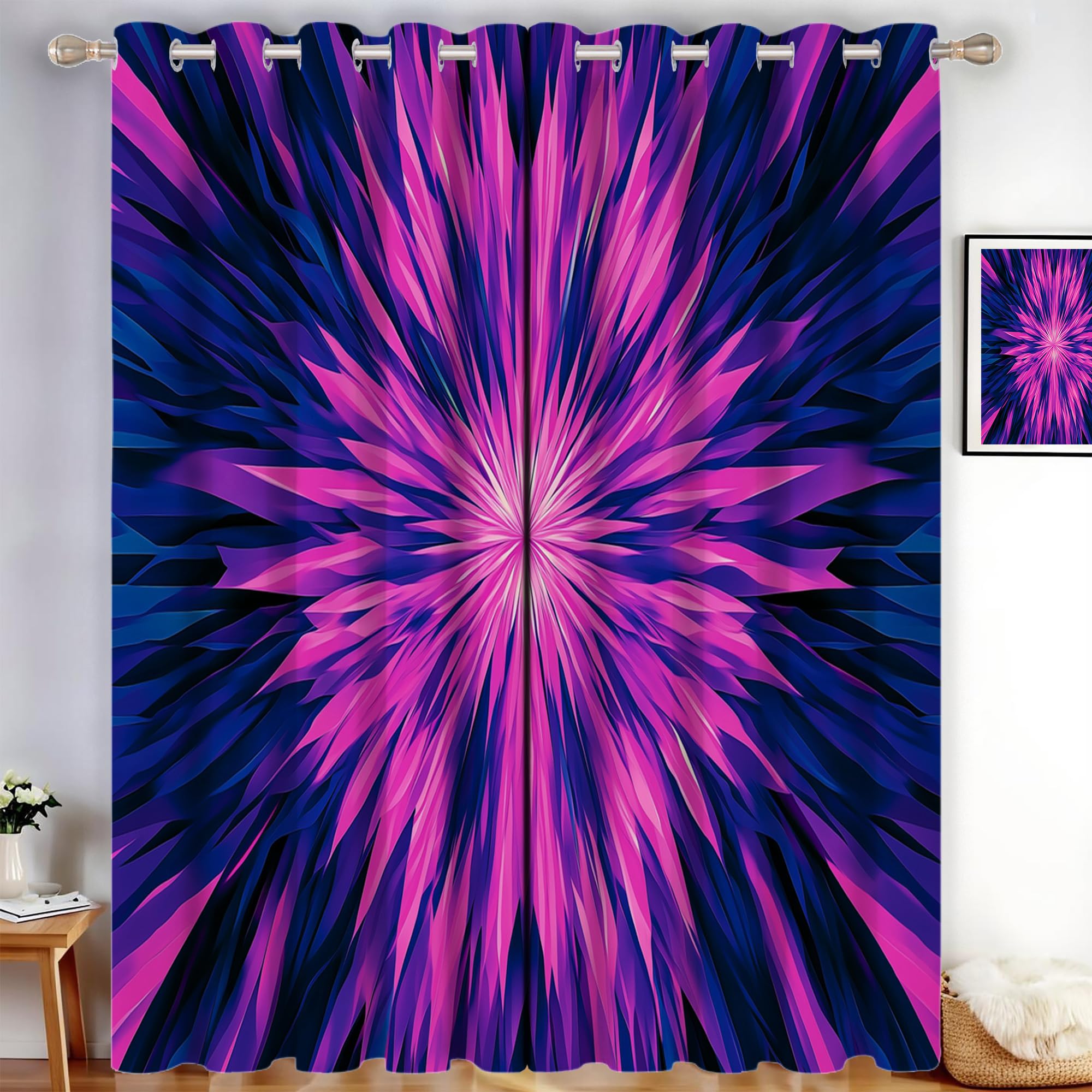 Rideaux occultants thermiques violets bloquant le froid et la chaleur