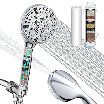 GIMBELEN Filtered Shower Head With Handheld - 9 Spray Modes, High Pressure, 72 Inch Hose, Hard Water Filter, Easy Install - View #8