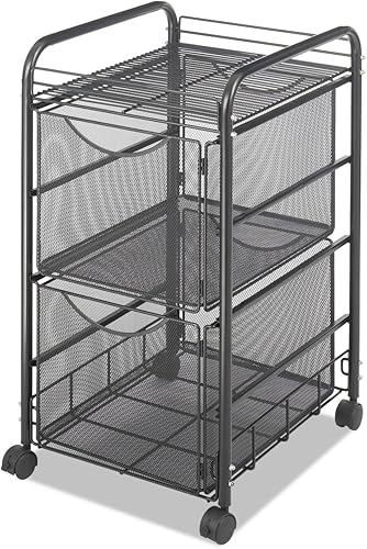 Miniatura 2 de Safco Onyx Rolling Cart with 2 File Drawers, Fits Letter-Size Hanging Folders, Durable Steel Mesh Construction, Black