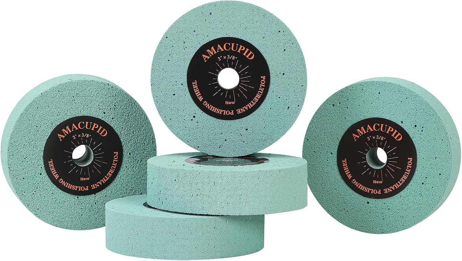 Elastic Polyurethane Buffing Wheels 3 Inch 2000 Grit. Mirror Polished Stainless Steel, Copper etc. Silicon Carbide Abrasive.For Bench Grinding Wheel Polishing Machine. 3/8 Inch Arbor