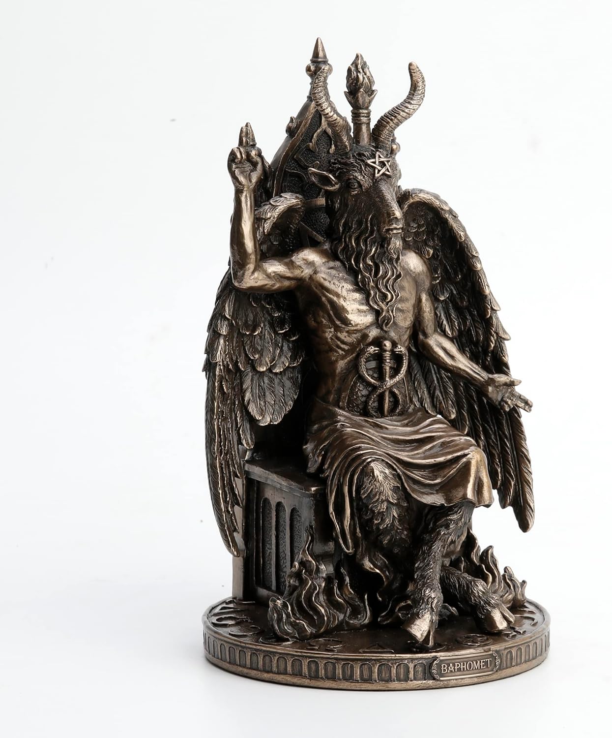 Veronese Design 9 1/2 Inch Statue of Baphomet Resin Statue Antique Bronze Occult Gift