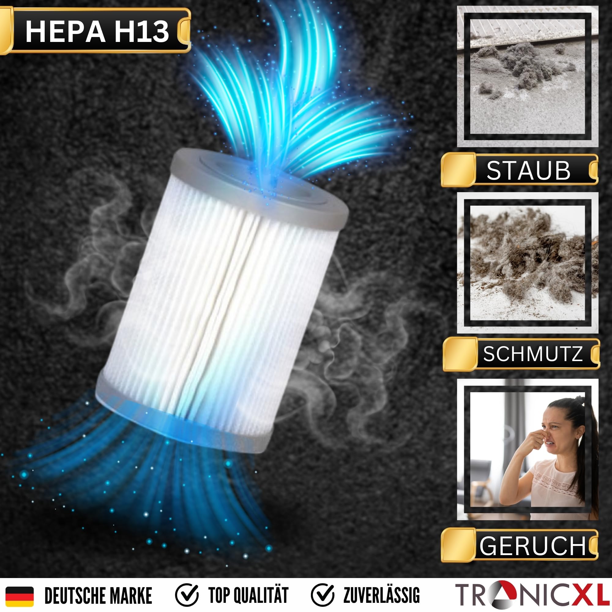 TronicXL Mini purificador de aire USB, filtro Hepa para oficina, pequeño filtro de aire, dormitorio, escritorio, hogar, cocina, salón, AirPurifier pequeño
