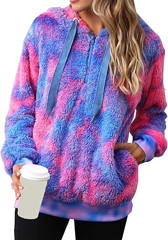 blue fuzzy sweatshirt