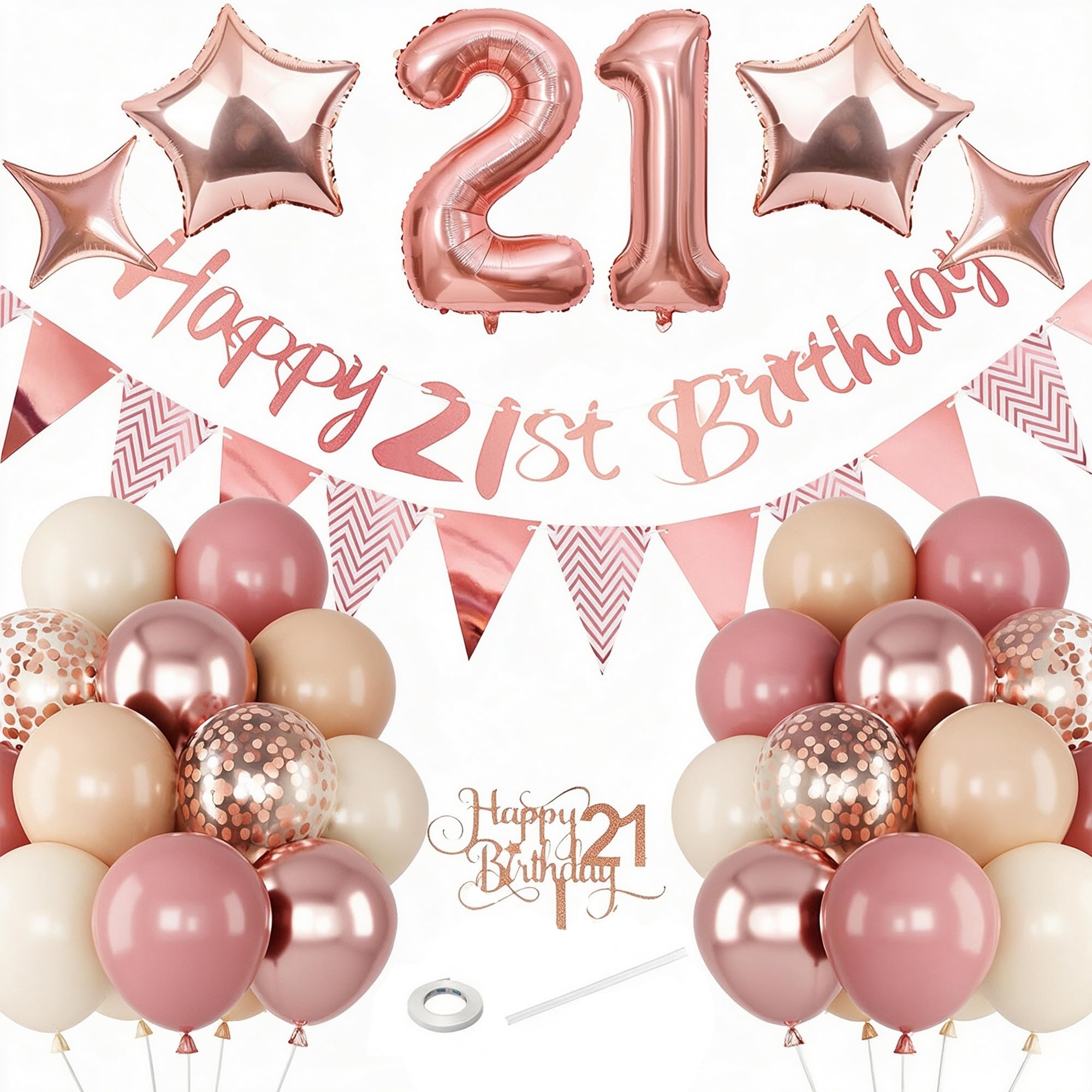 HGWOUY Birthday Decorations 21 Birthday Party Balloons Set Party Decor — image 1