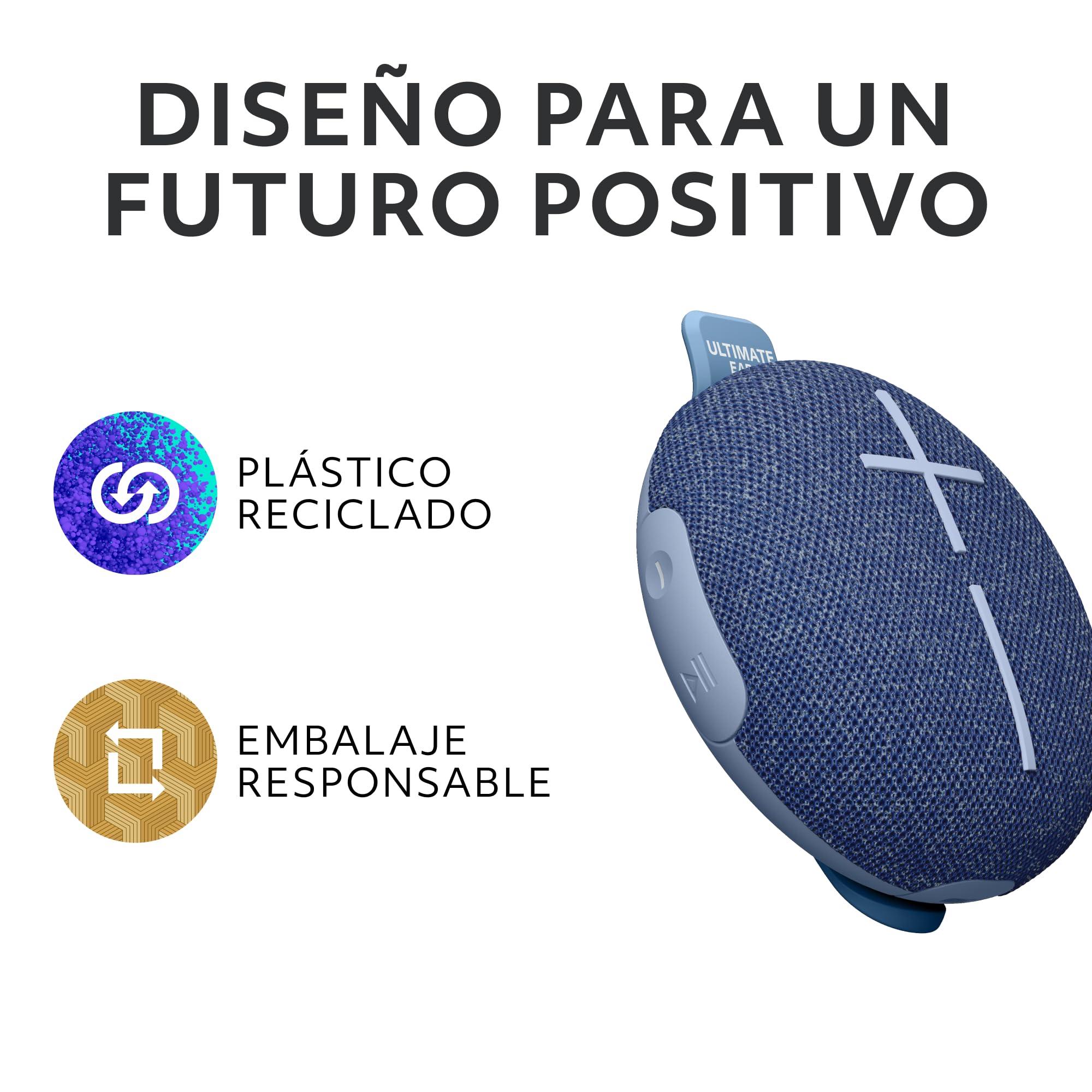 Ultimate Ears MINIROLL, Altavoz Bluetooth Resistente al Agua | ultraportátil, graves potentes, IP67 a prueba de polvo, radio de acción de 40 m - Azul