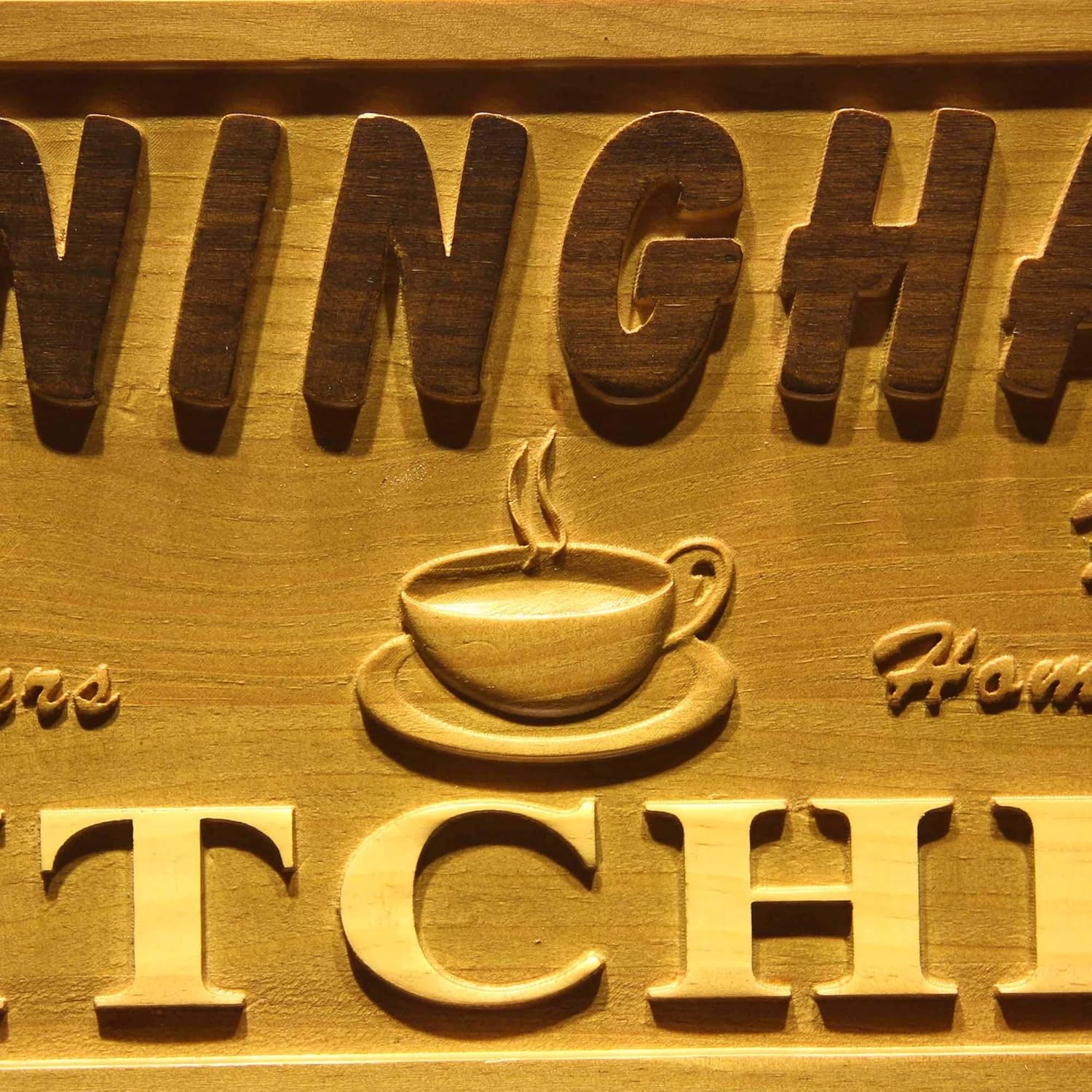 ADVPRO wpa0105 Name Personalized Kitchen Coffee Decor Wood Engraved Wooden Sign - Standard 23 x 9.25