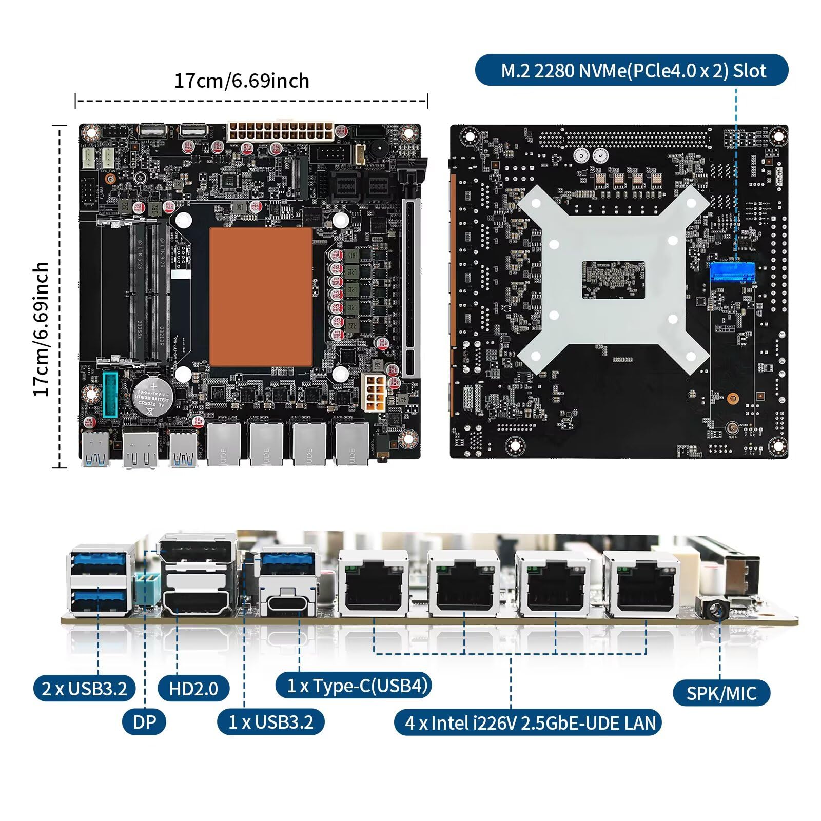 Amazon | NASマザーボード 9ベイ、Ryzen 7 8845HS 8C/16T、4×i226-V