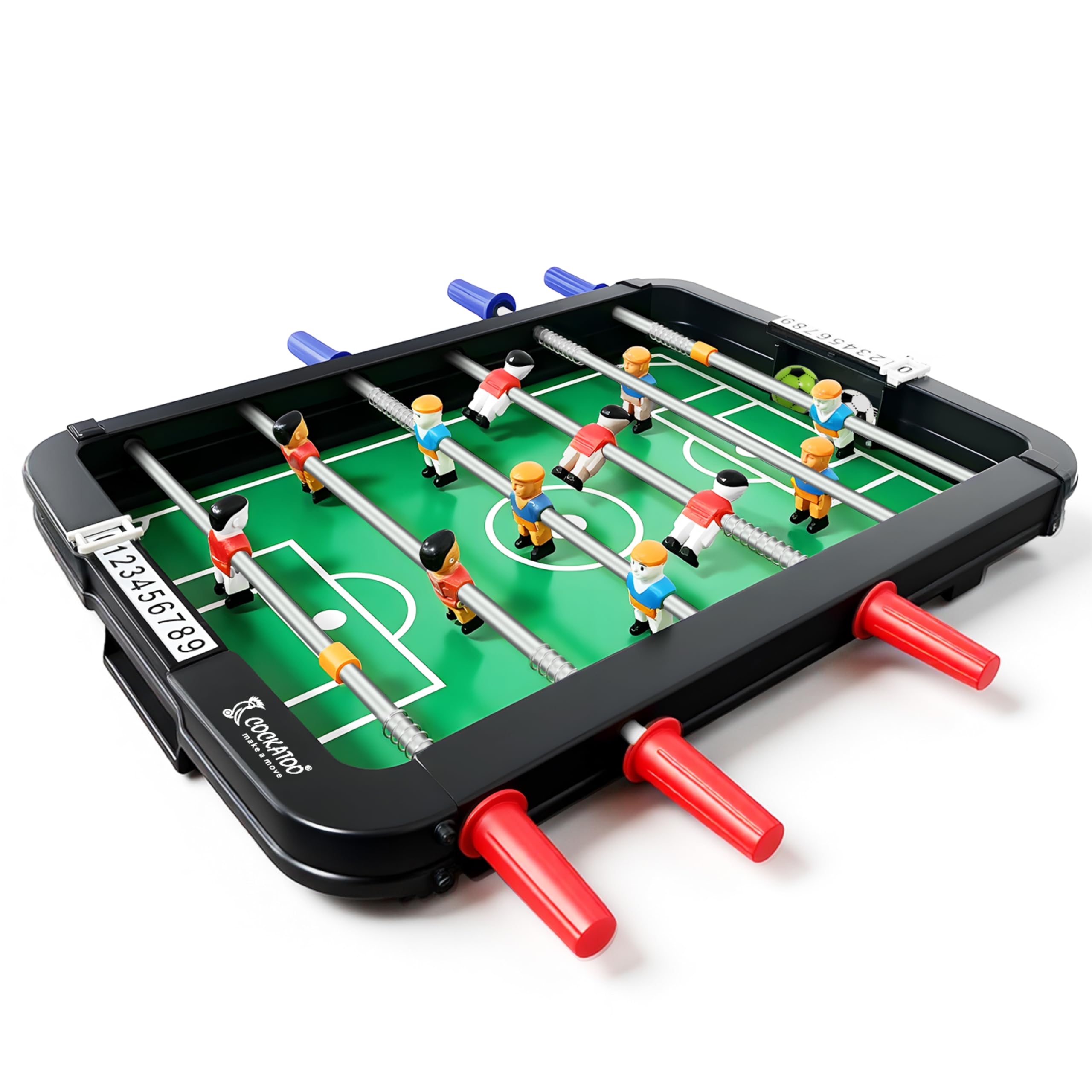 Plastic Material Indoor Soccer Game for Boys & Girls, Indoor Foosball Game with 6 Handles, 12 Players, 2 Balls, 2 Scorers and 2 Goal Box