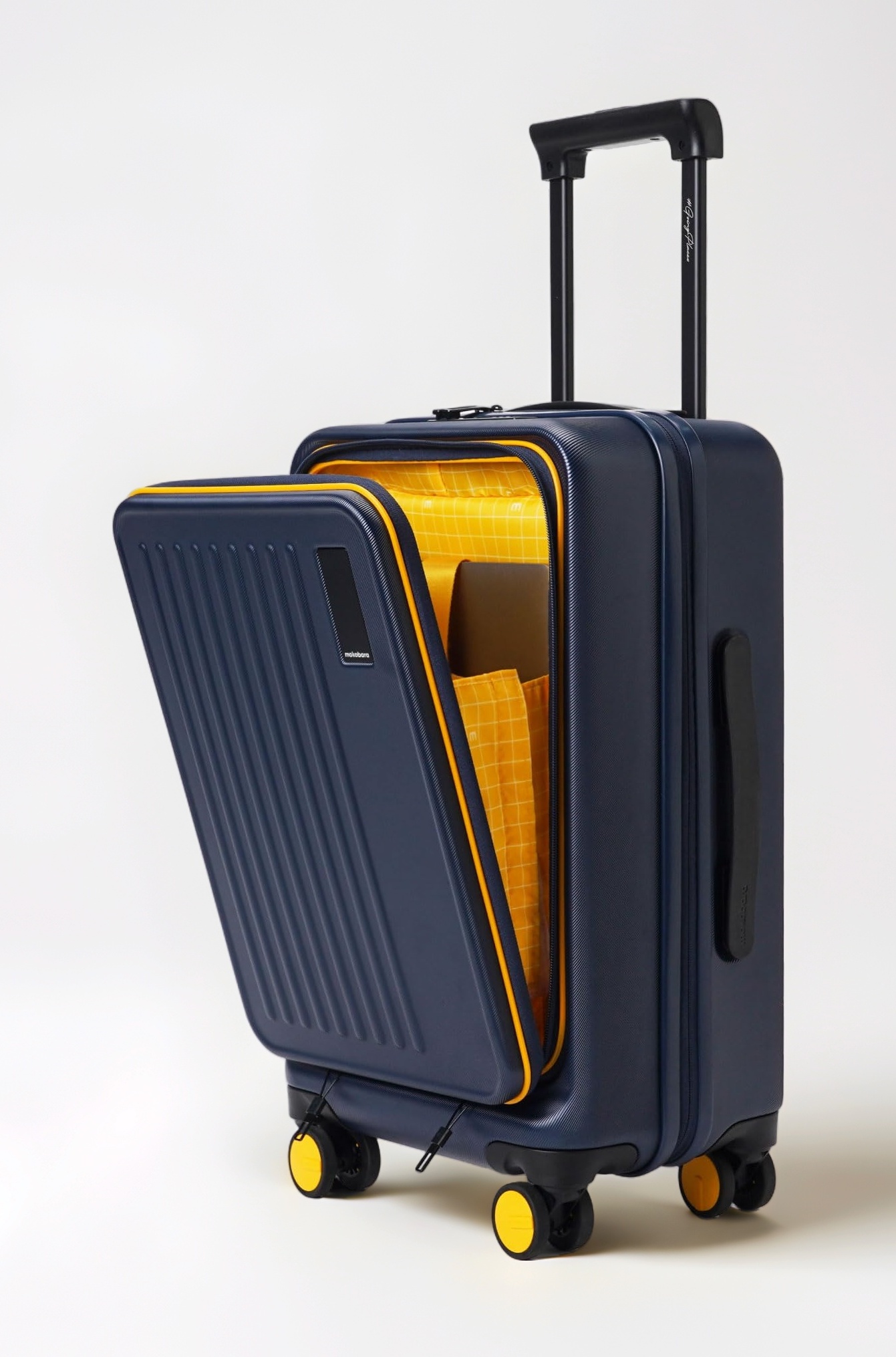 Polycarbonate The Transit Cabin Pro Luggage Small Cabin Size Poly-Carbonate Hard Sided 8 Hinomoto Wheels Suitcase for Travelling (We Meet Again Sunray, 56 cm, Blue)