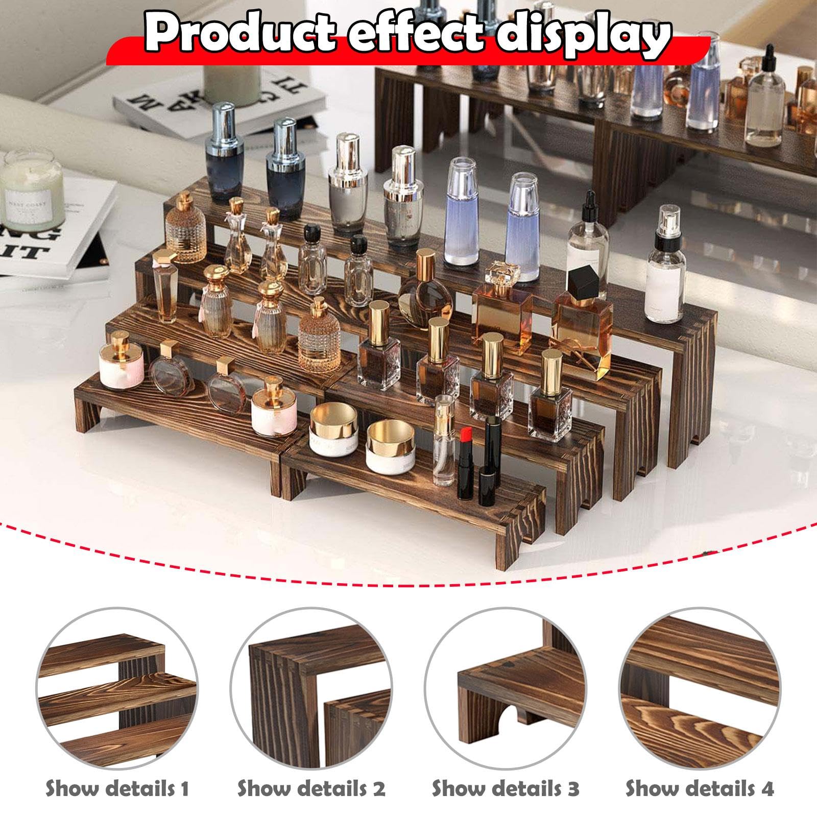 Präsentationsständer, Parfüm Und EAU Organizer, 4 Stöckiges Regal für Figuren, Puppen, Sammlerstücke, Bastelbedarf, Zuhause