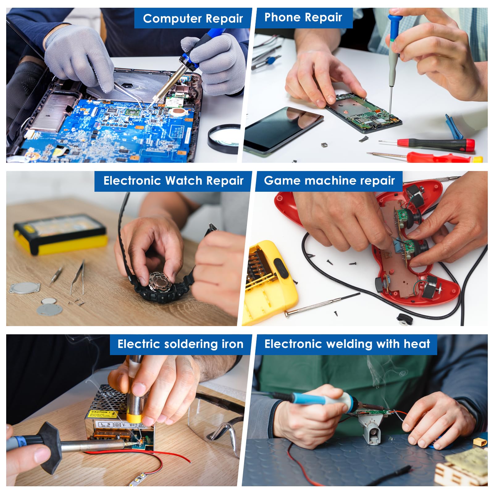 Produktbild von Große ESD-Lötmatte 45x30 Cm – Hitzebeständig Bis 500 °C, Antistatisch, Mit Magnetischen Fächern – Für Elektronik & Smartphones