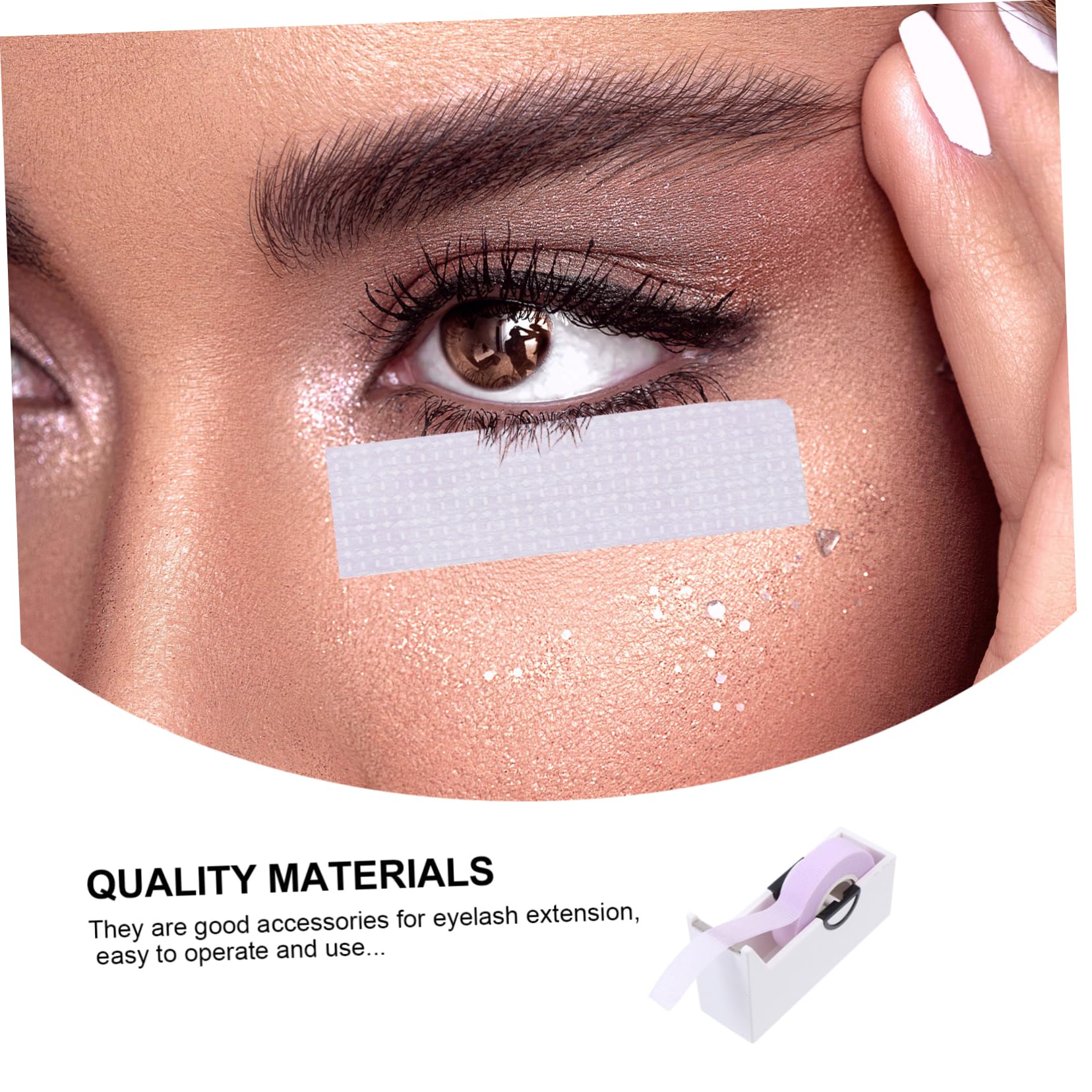 Ipetboom 1Set Eyelash Tapes with Cutter Non Woven Eyelash Isolation Patches Includes Tapes for Eyelash Extensions and Grafting