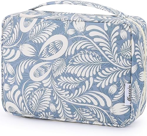 Miniatura 36 de Mossio Neceser colgante con gancho resistente, organizador de viaje grande portátil para maquillaje cosmético para hombres y mujeres Beige,Pájaro