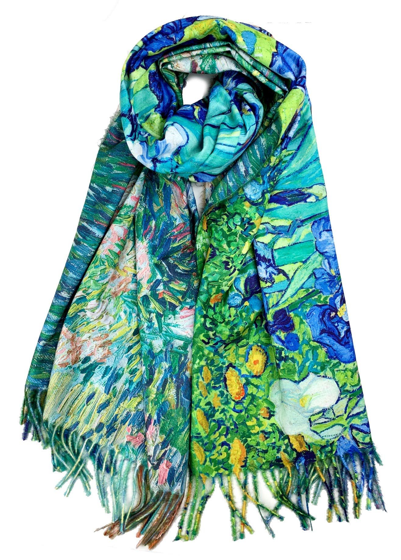 Super Soft Cashmere Feel Double Sided Reversible Art Shawl Scarf Van Gogh Monet Klimt Inspired
