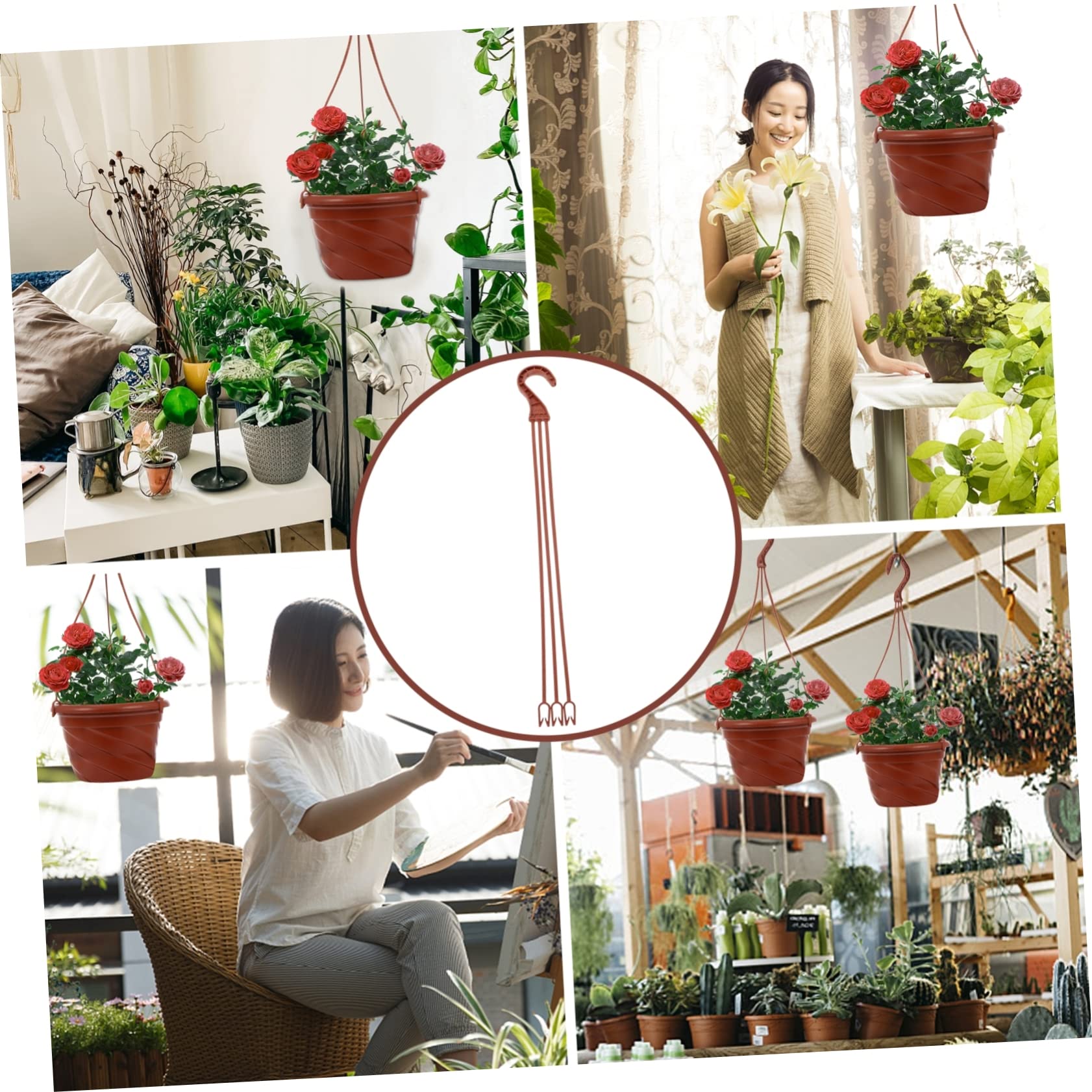 BESTonZON 50pièces Crochets De Suspension Plastique Pour Pots De Fleurs Supports Pour Plantes Crochets Muraux Pour Jardinières