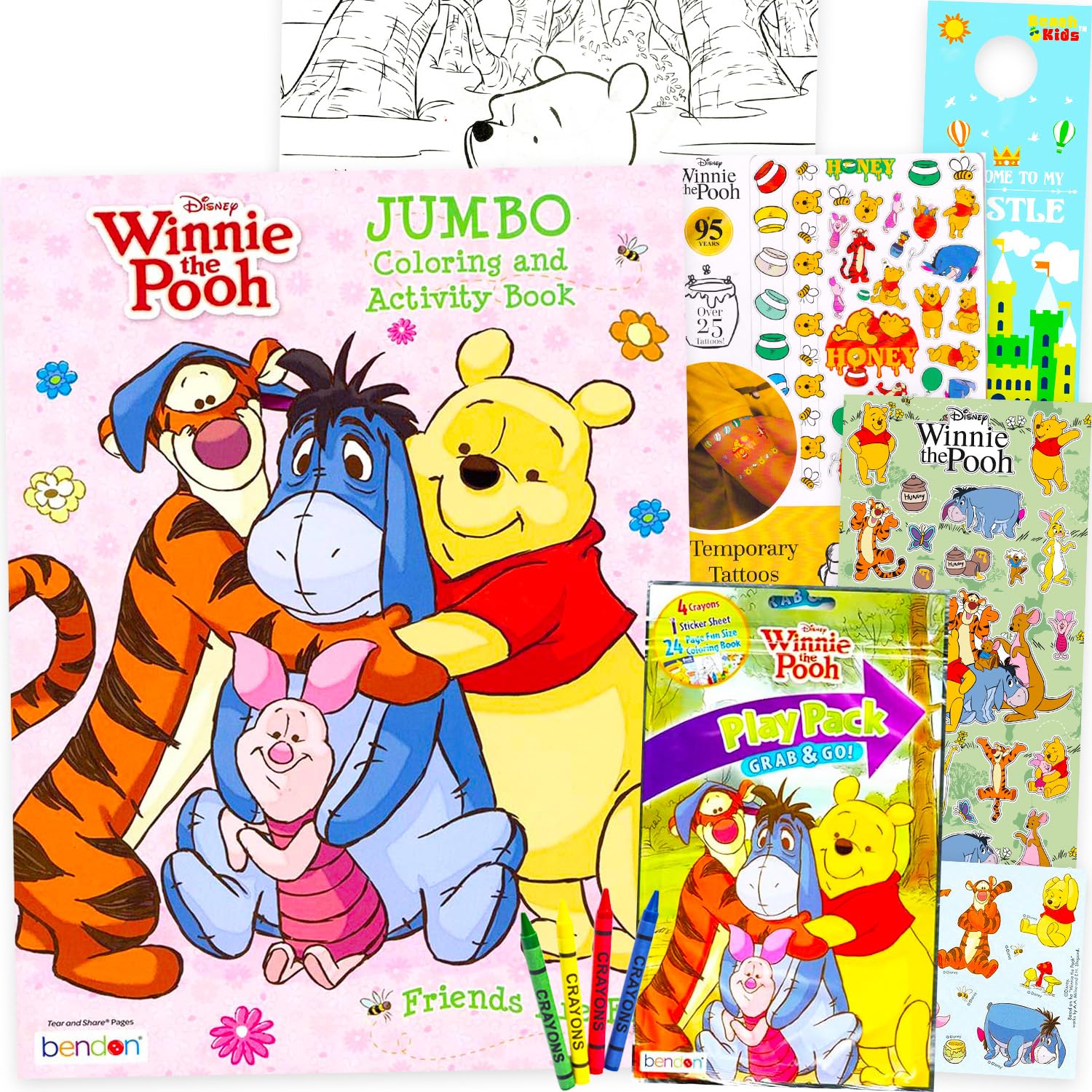Amazon.co.jp: ディズニー くまのプーさんのぬりえセット 子供用 - 80