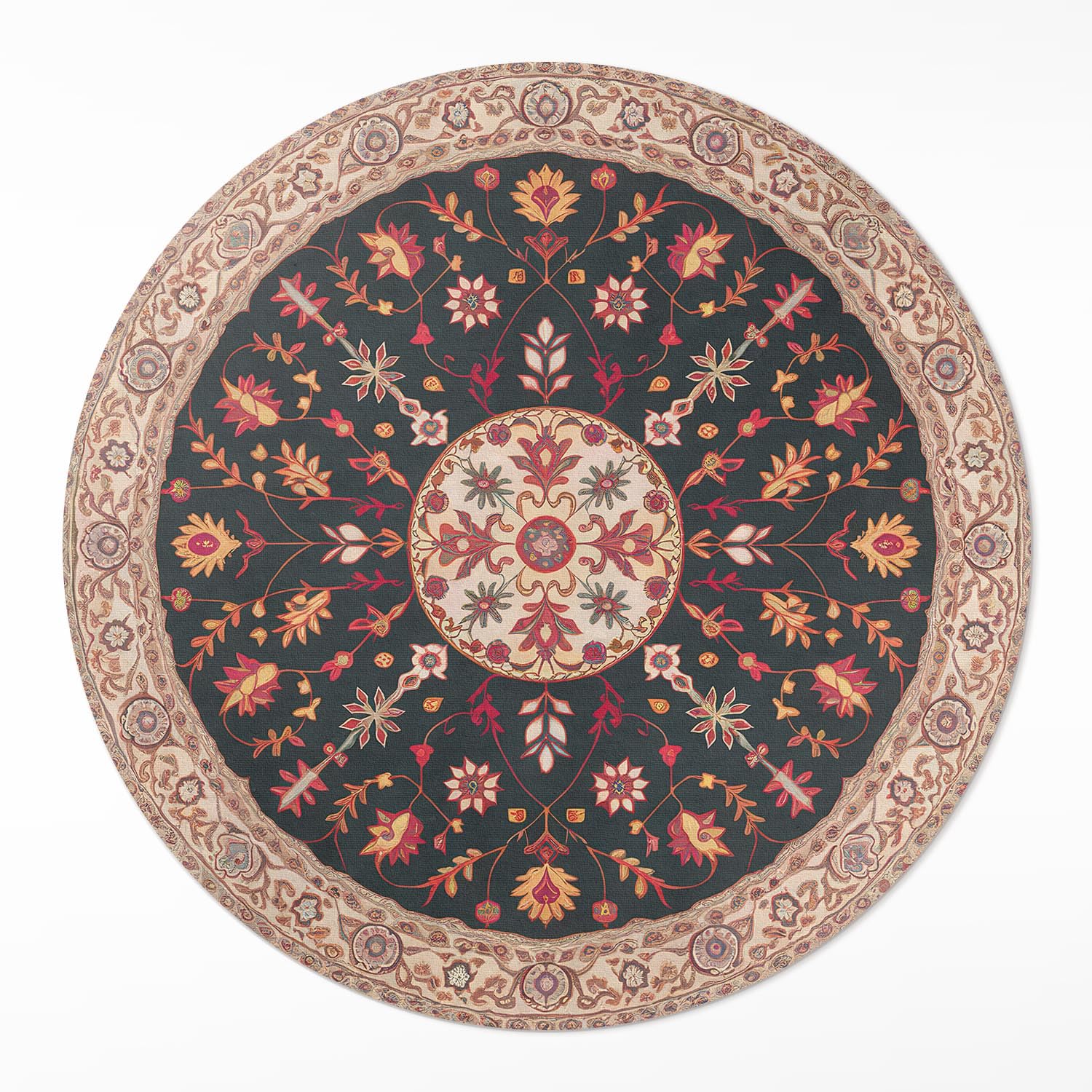 Tapis de sol rond en PVC durable et élégant au fini haut de gamme maison